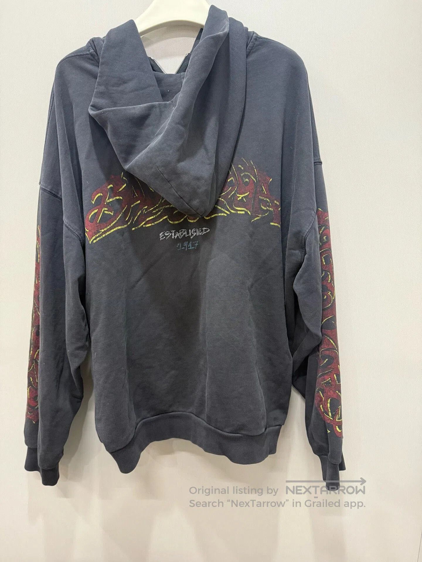 Balenciaga Balenciaga Black Distressed Flame Zip Jacket. Size US M / EU 48-50 / 2 - 7 Thumbnail