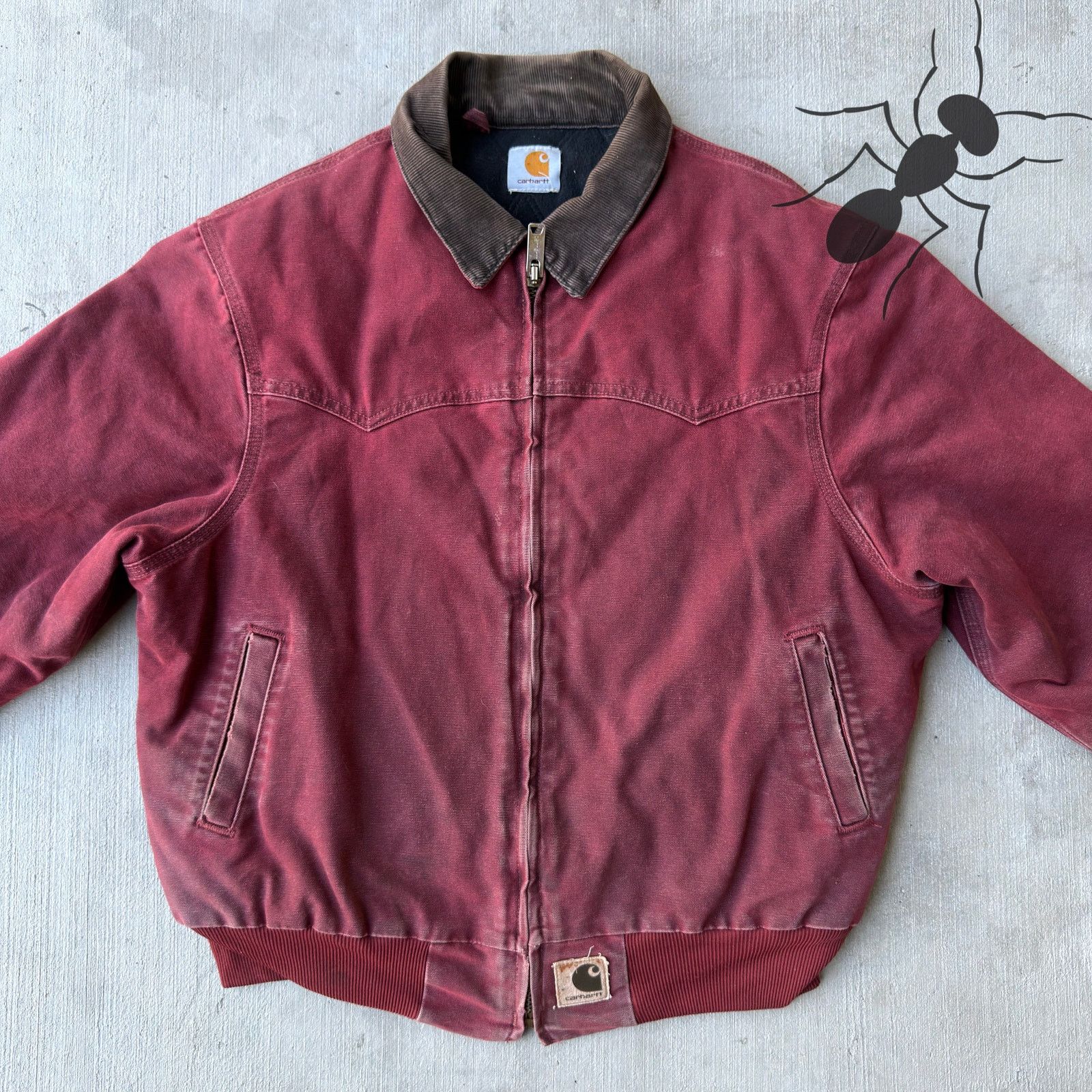 Carhartt × Vintage Carhartt red Santa Fe work wear jacket Size US L / EU 52-54 / 3 - 3 Thumbnail