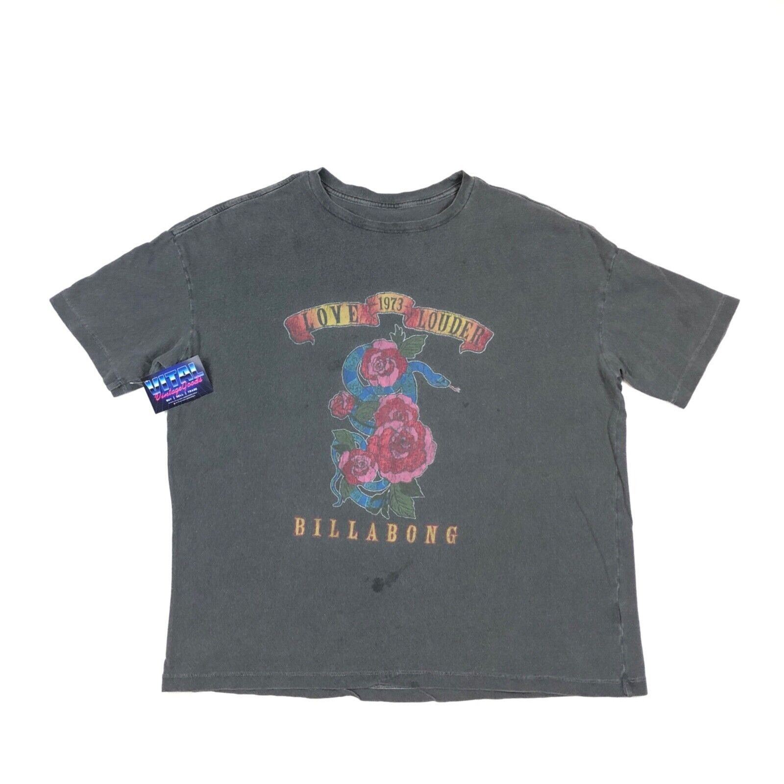 Billabong Billabong Love Louder Roses and Snakes Washed Oversized Tee Size XS / US 0-2 / IT 36-38 - 1 Thumbnail