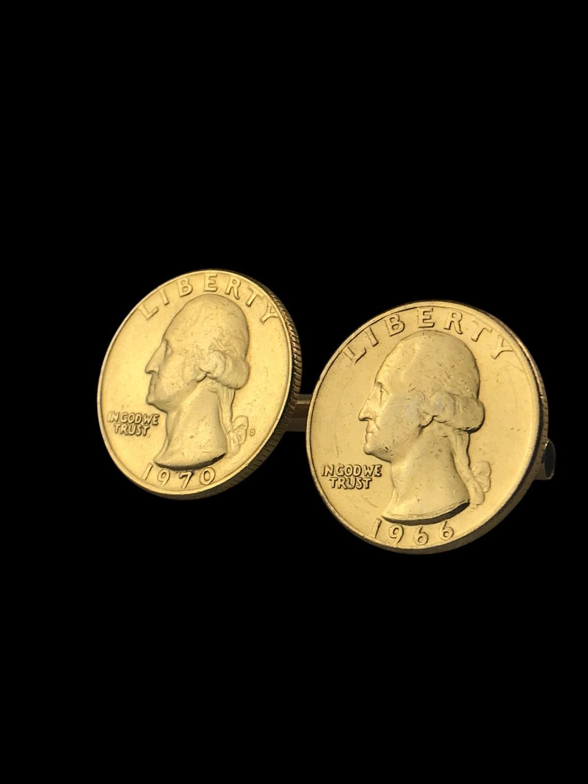 Vintage VINTAGE 1966 / 1970 WASHINGTON QUARTER CUFFLINKS Size ONE SIZE - 1 Thumbnail