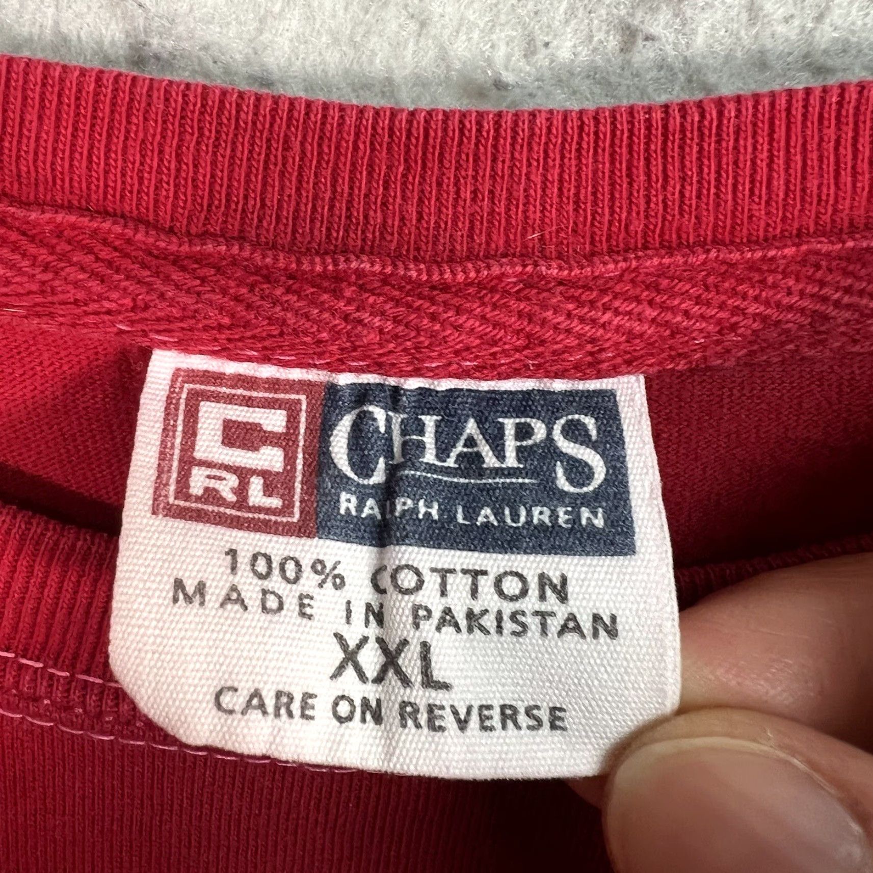 Ralph Lauren VINTAGE Chaps Ralph Lauren Pocket Tee Shirt Adult 2XL Red Mens 1990s Sportswear/Beach Size US XXL / EU 58 / 5 - 6 Thumbnail