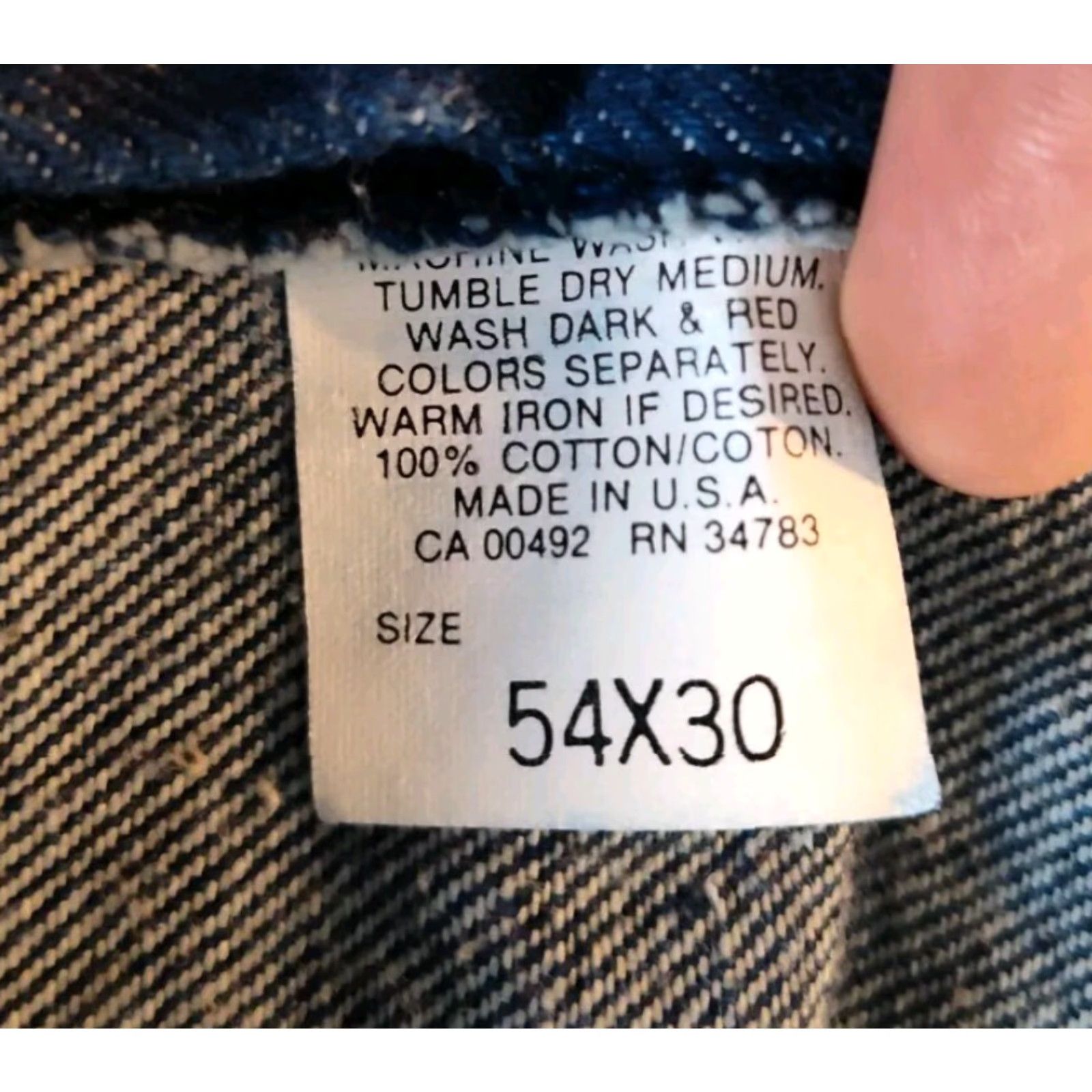 Lee VINTAGE Lee Riders Jeans Mens 54x30 Cotton Denim Union Made USA 90s Straight Fit Blue Size US 38 / EU 54 - 6 Thumbnail