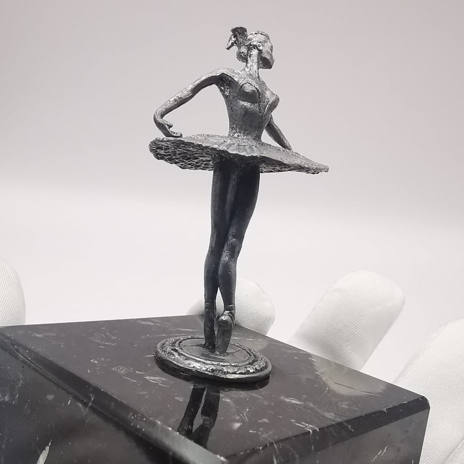 Vintage Vintage Figurine "Ballerina" Handmade Tin,Marble 375g Size ONE SIZE - 8 Thumbnail