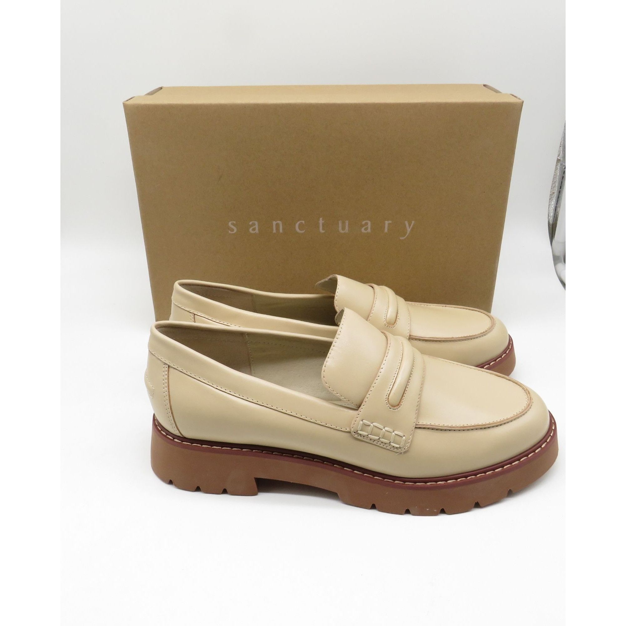 Sanctuary Sanctuary Women's Oatmilk Westside Loafers 9.5M Leather Chun Size US 9.5 / IT 39.5 - 1 Thumbnail