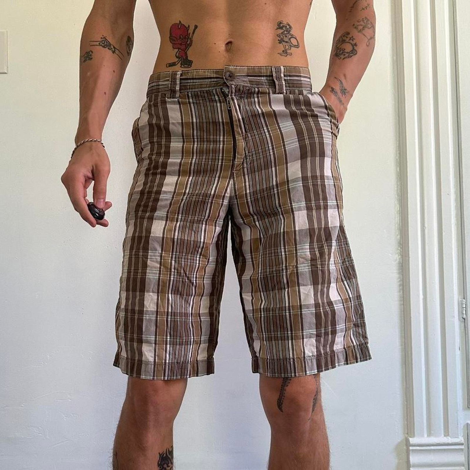 Old Navy × Vintage Vintage Y2K 00s Old Navy Basic Preppy Plaid Skater Shorts Size US 28 / EU 44 - 6 Thumbnail