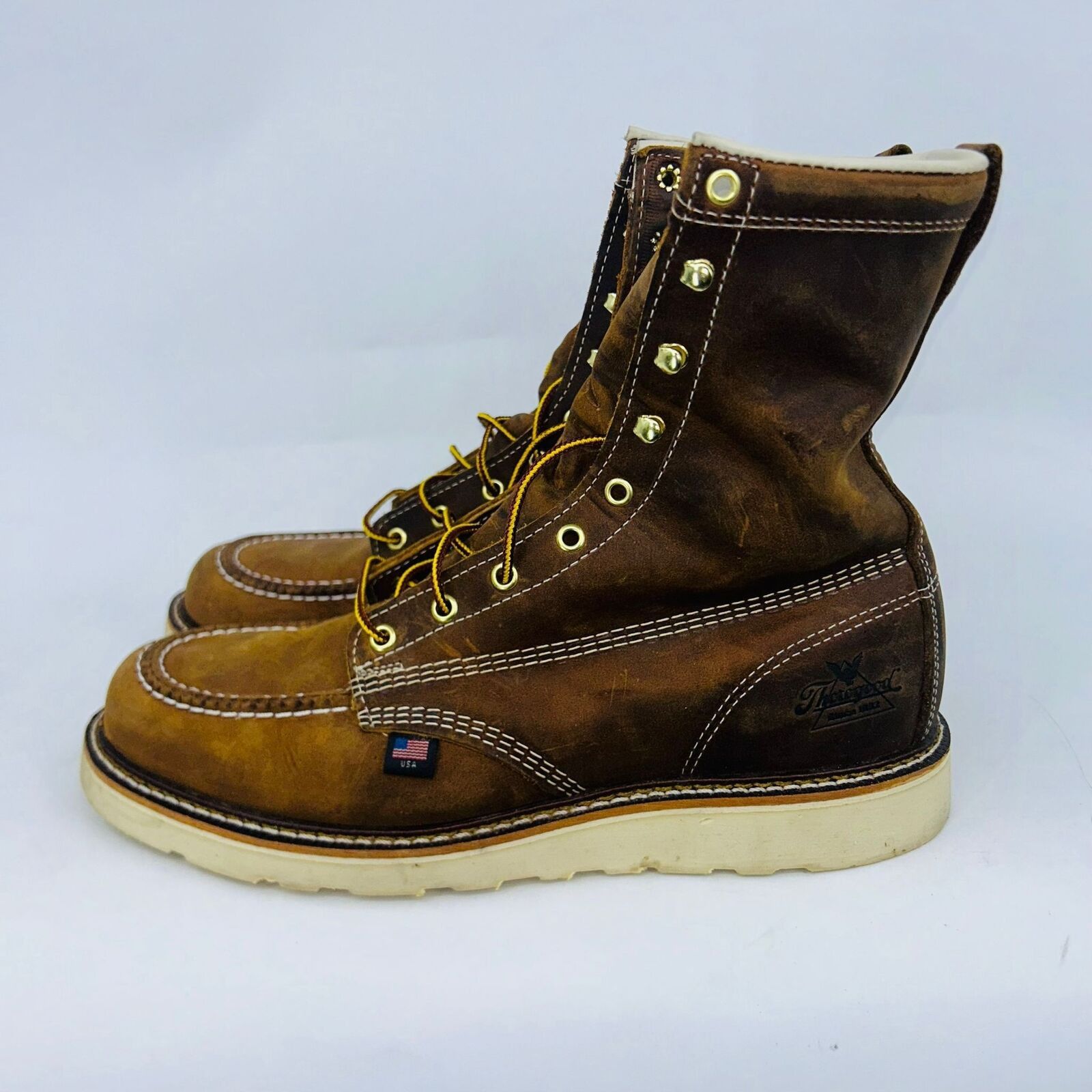 Thorogood THOROGOOD MENS 8" WEDGE SOLE MOC WORK BOOTS SIZE 11.5D Size US 11.5 / EU 44-45 - 4 Thumbnail