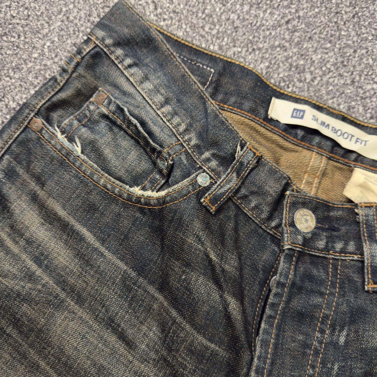 Seditionaries 90s Slim Boot Fit Gap Distressed Rusty Denim Size US 31 - 11 Thumbnail