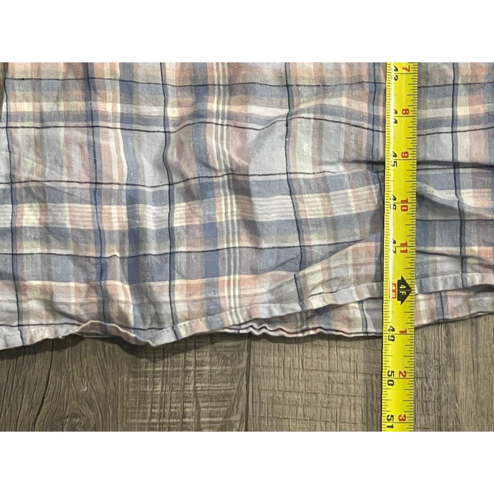 J. Jill J. Jill Love Linen Plaid Long Shift Dress Medium Pink Blue White V-Neck Long Sleeve Pockets Womens Size M / US 6-8 / IT 42-44 - 2 Thumbnail