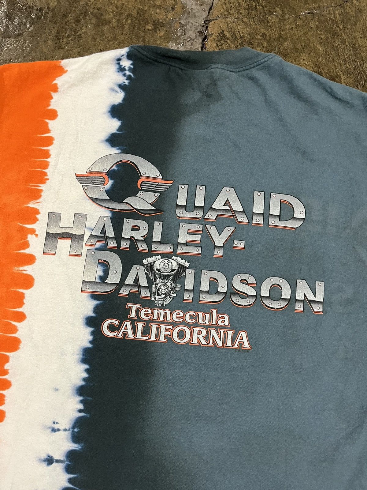 Harley Davidson × Vintage Crazy Vintage 90s Harley Davidson Tie Dye Grunge Biker Tee Size US XL / EU 56 / 4 - 7 Thumbnail