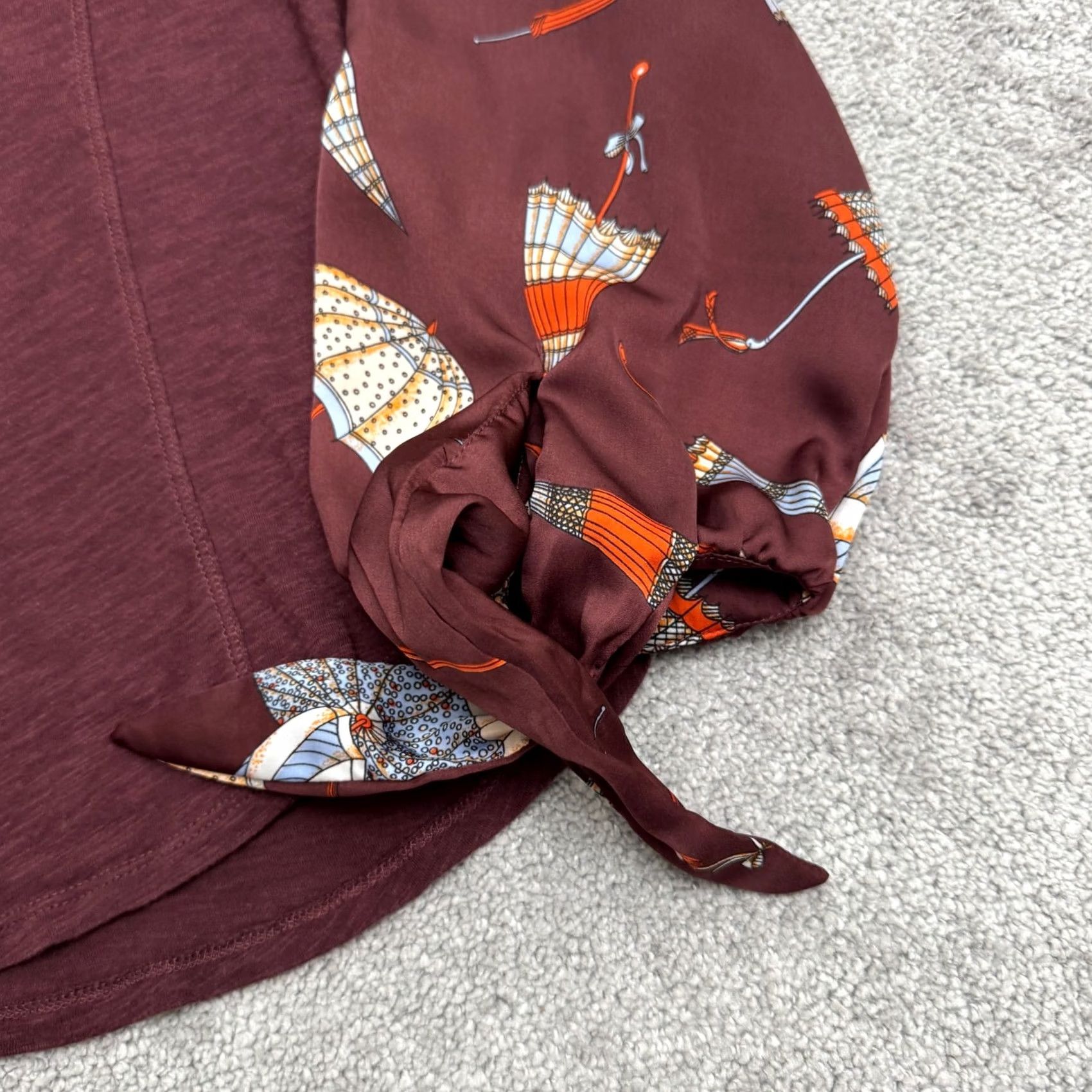 Anthropologie Akemi + Kin Anthropologie Blouse XS Red Maybelle Tied Balloon Sleeve Top Womens Size XS / US 0-2 / IT 36-38 - 6 Thumbnail