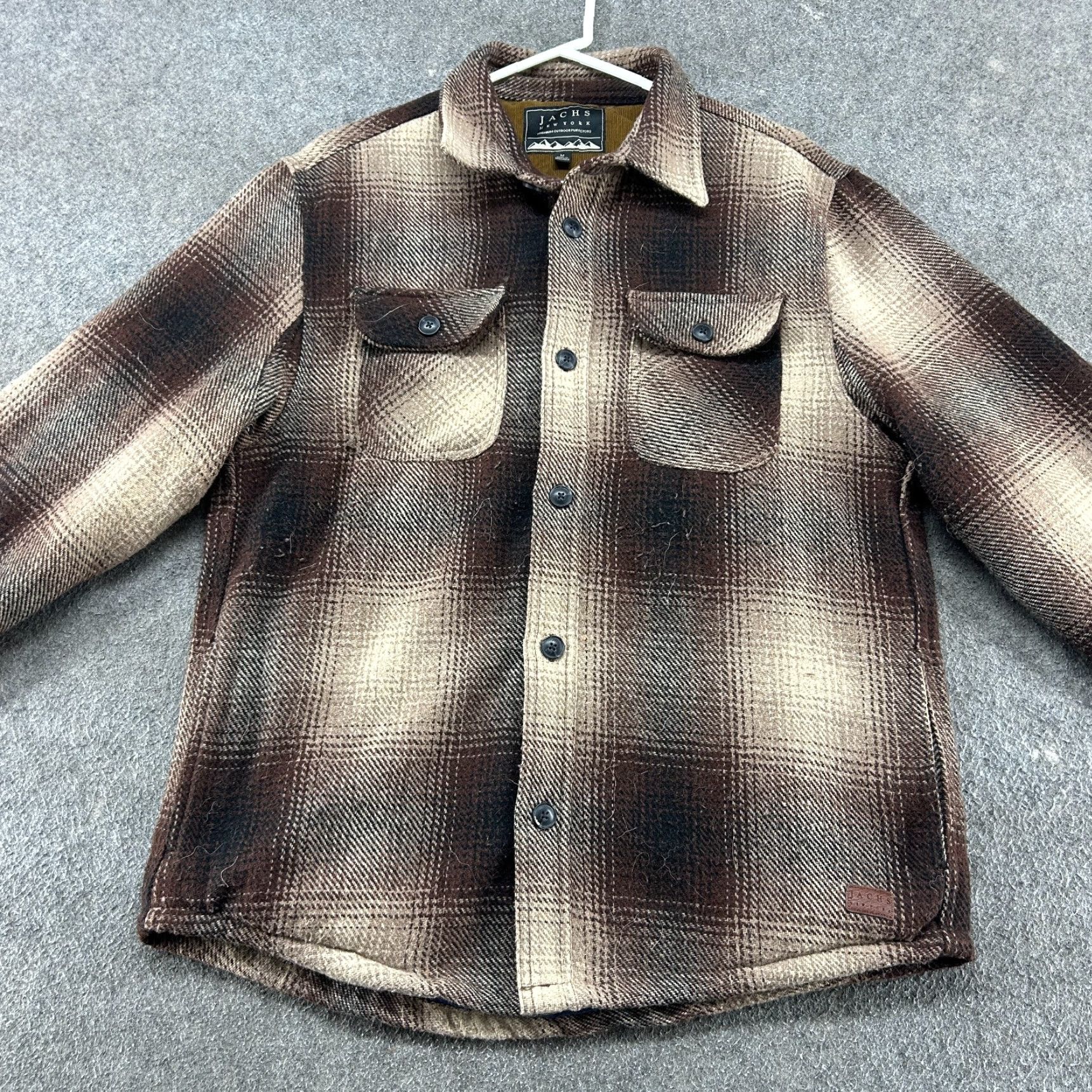 Vintage VINTAGE JACHS New York Jacket Mens M Brown Plaid Wool Blend Bomber Jacket Lined 90s Wool Flannel Cotton Lining Mens Size US M / EU 48-50 / 2 - 4 Thumbnail