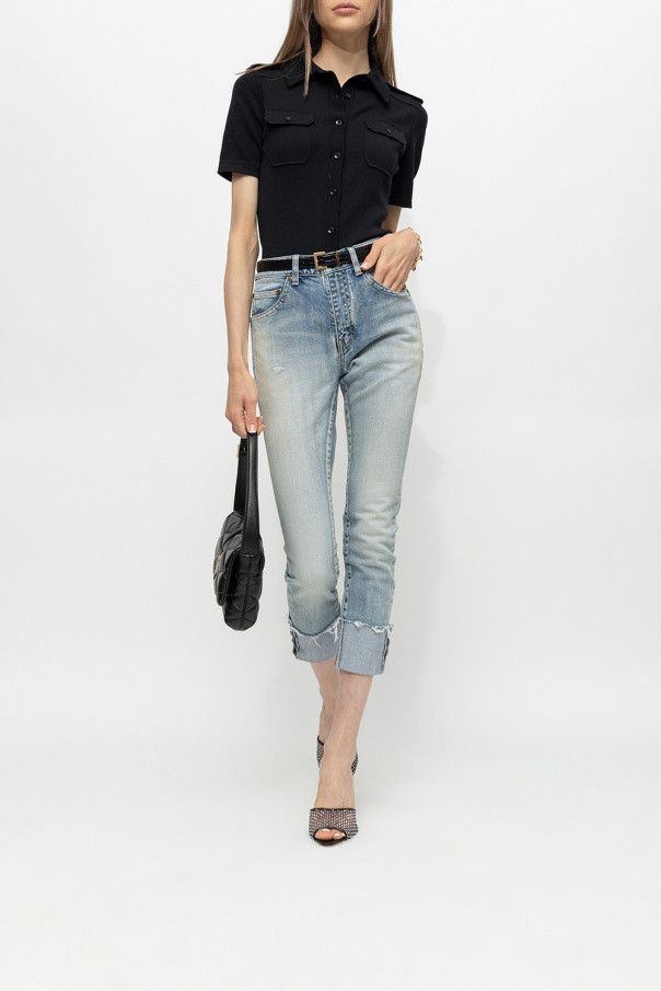 Saint Laurent Paris o1b1hav110824 Luz Mesh Heeled Mules in Black Size US 11 / IT 41 - 4 Thumbnail