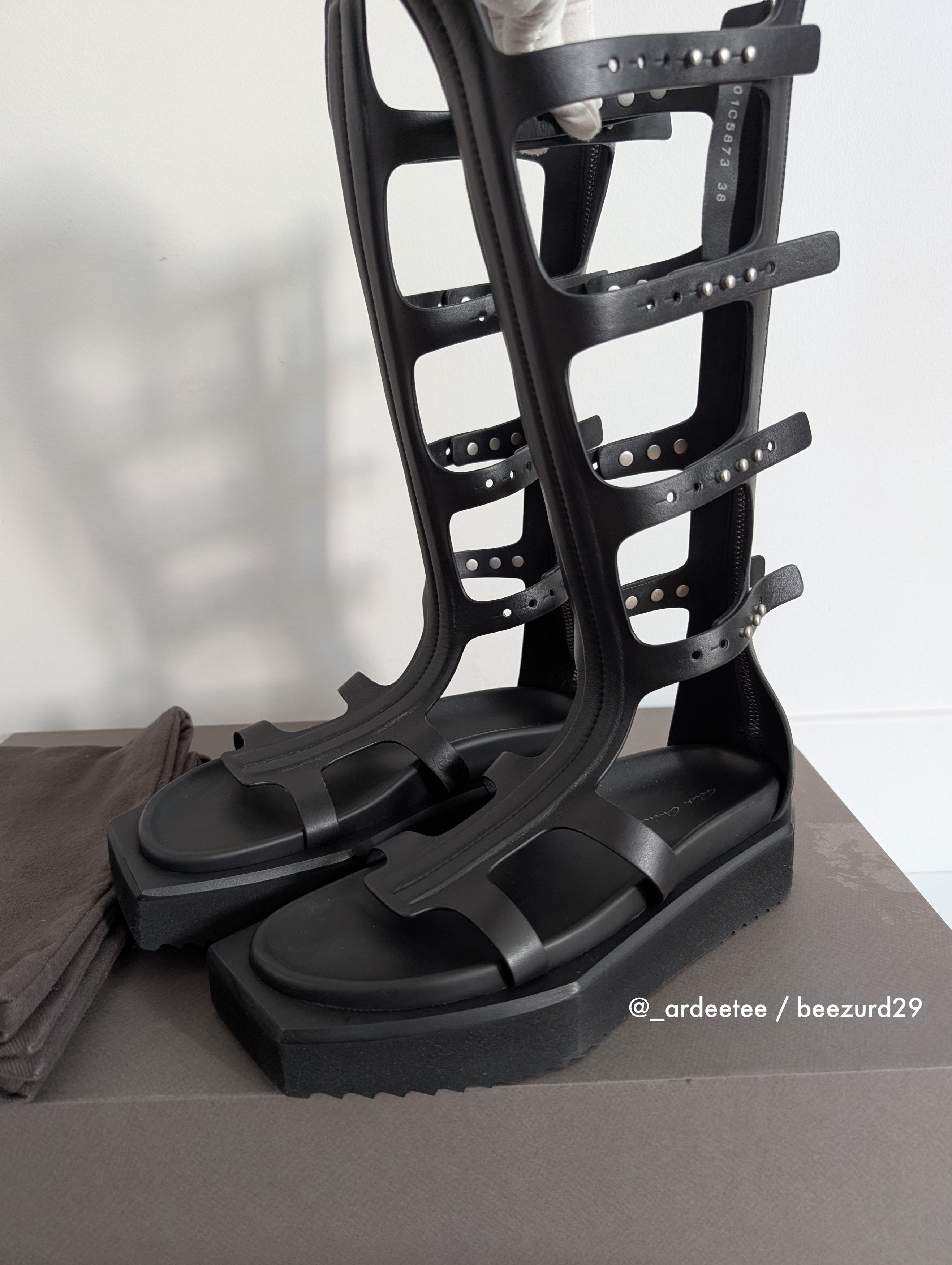 Rick Owens 💥TURBO CYCLOPS SPARTAN HIGH GLADIATOR SANDALS $3300 Size US 8 / EU 41 - 6 Thumbnail