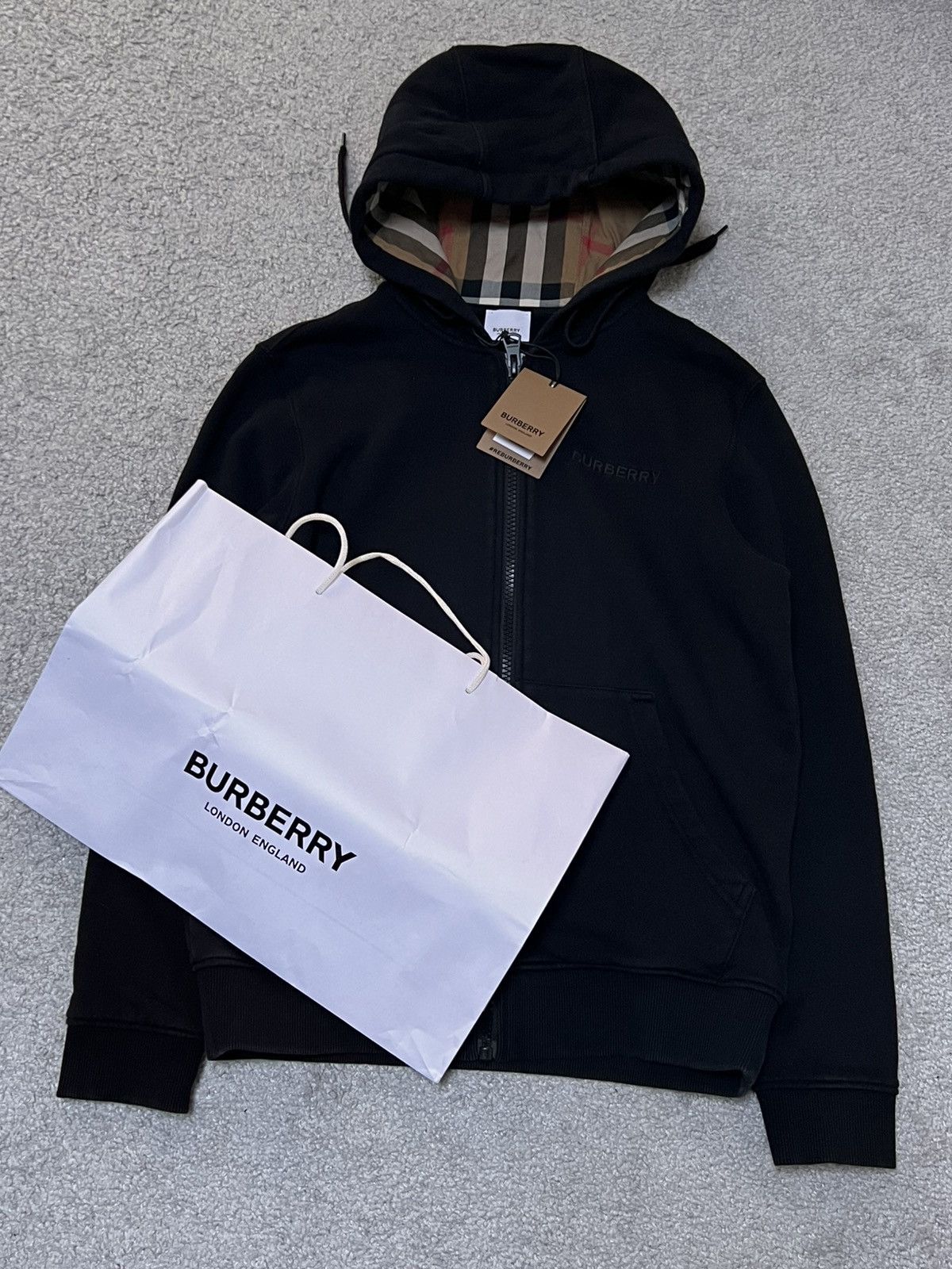 Burberry Burberry “Hove” Check Hood Embroidery Logo Zip Hoodie Size US M / EU 48-50 / 2 - 2 Thumbnail