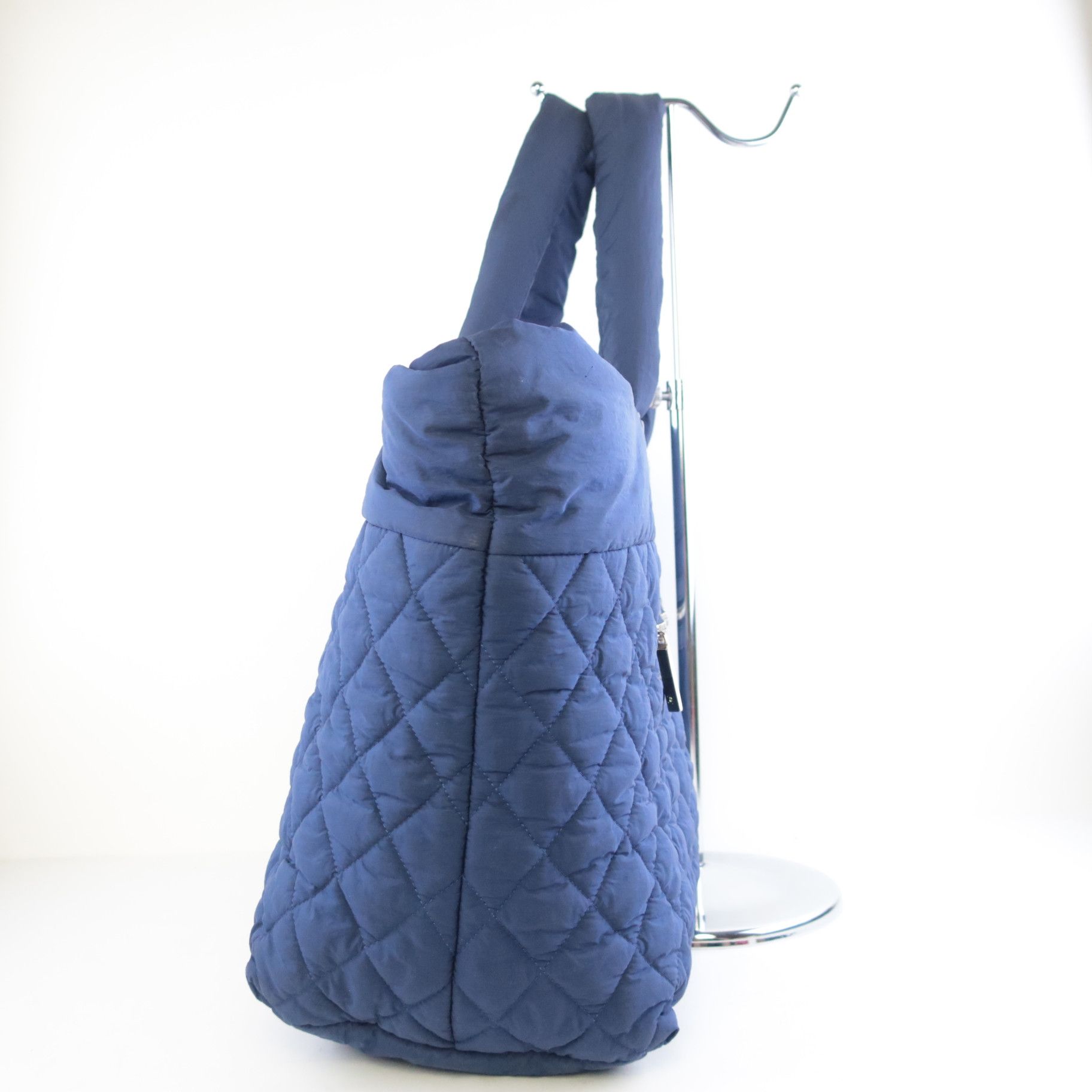 Chanel Blue Khaki Nylon Reversible Cocoon Tote