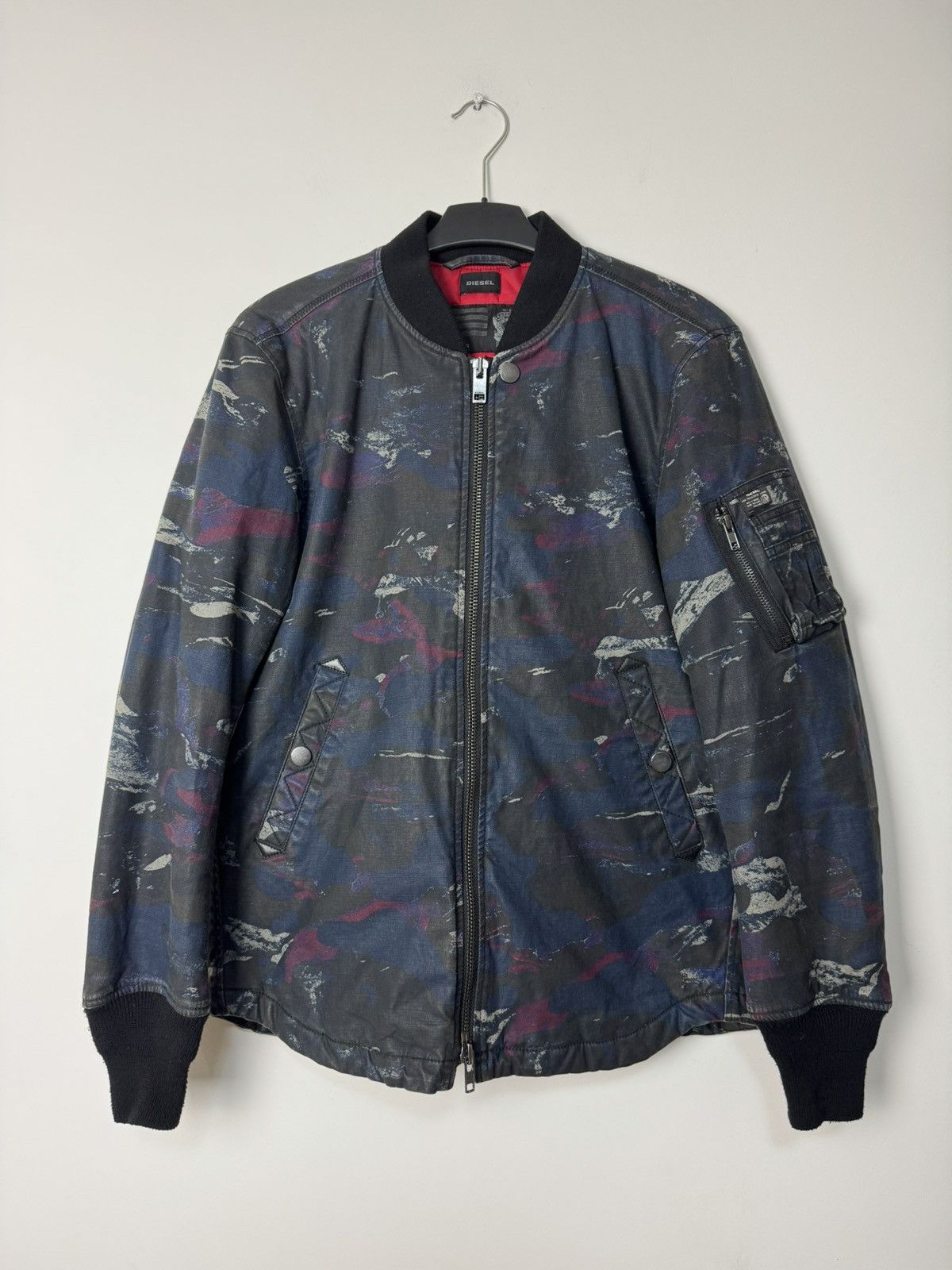 Diesel Rare Vintage Diesel Camo Bomber Jacket Avant-Garde Style Size US M / EU 48-50 / 2 - 1 Thumbnail