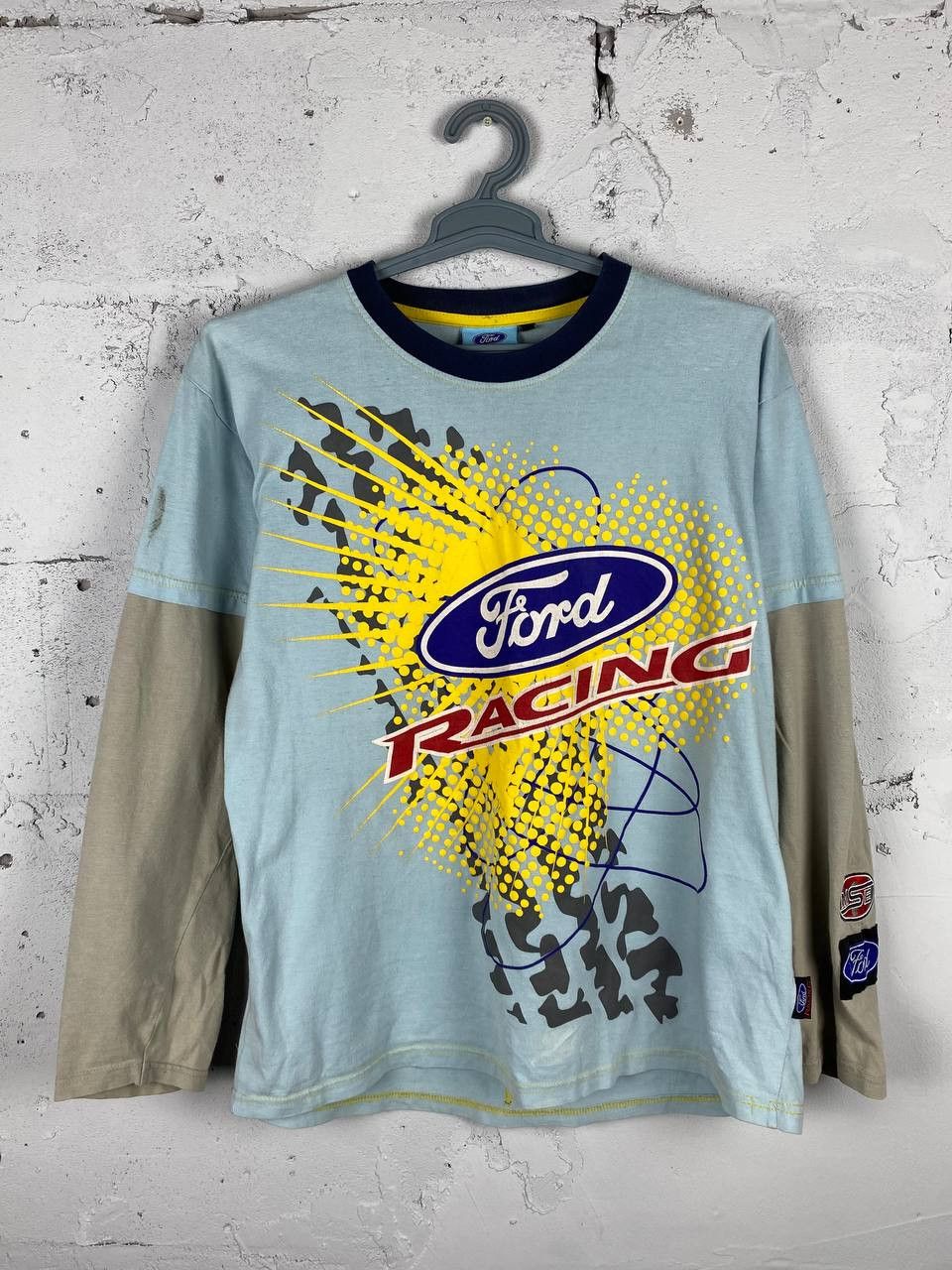 Ford × Vintage Vintage Ford Racing Streetwear Patch Longsleeve T Shirt Size US M / EU 48-50 / 2 - 1 Thumbnail