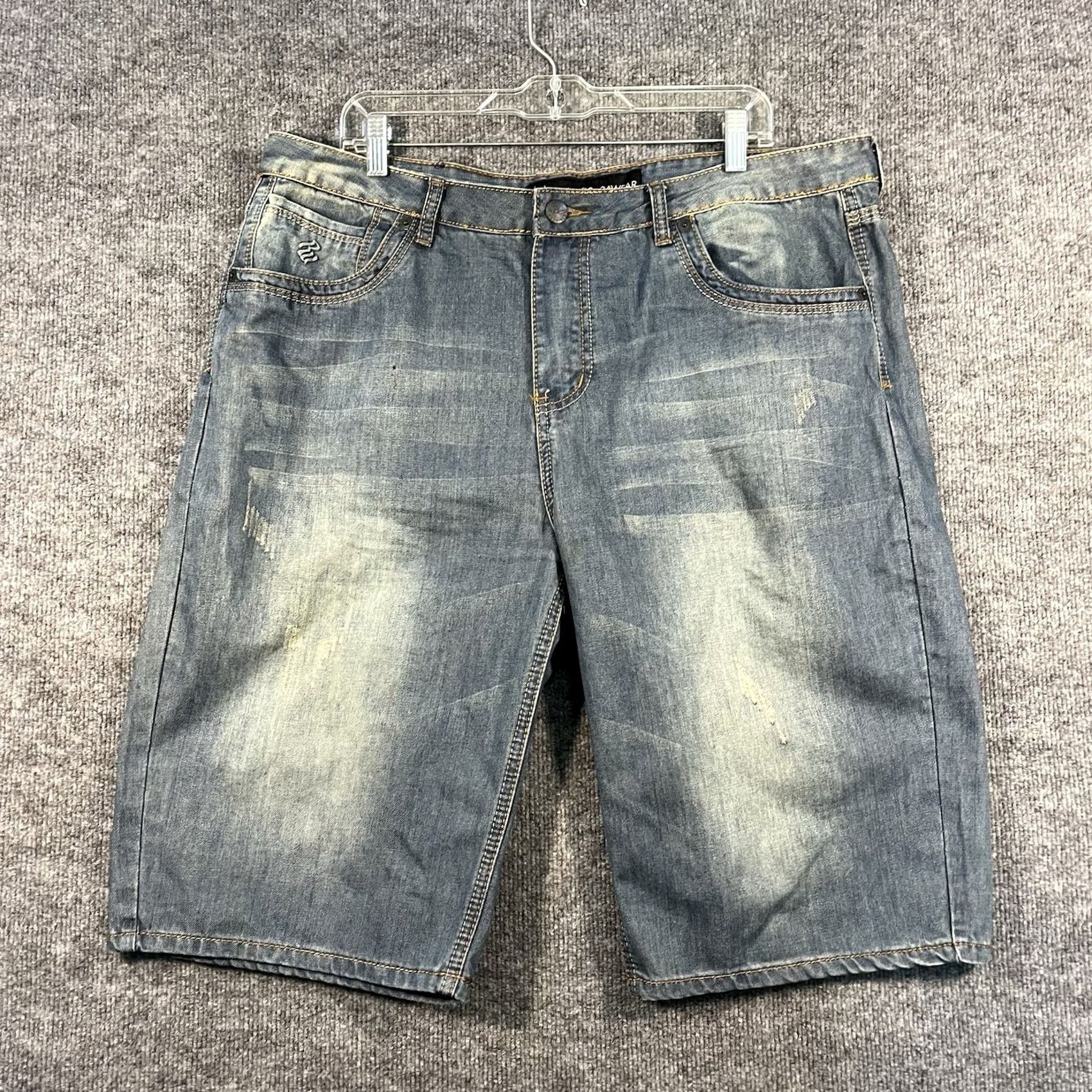 Rocawear VINTAGE Rocawear Shorts Mens 38 Blue Denim Jorts Hip Hop Skater Baggy Y2K Grunge Shorts Mens 38 Blue Denim Jorts Rocawear (Note: repetitive) Size US 38 / EU 54 - 6 Thumbnail