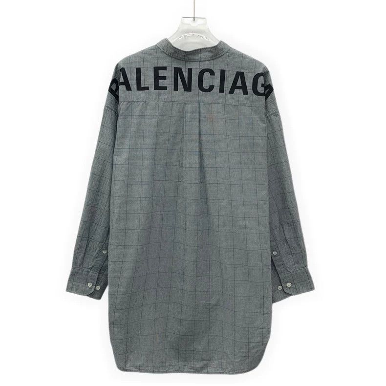 Balenciaga Balenciaga size 36 Grey plaid logo print lace up bow cotto Size XS / US 0-2 / IT 36-38 - 2 Thumbnail