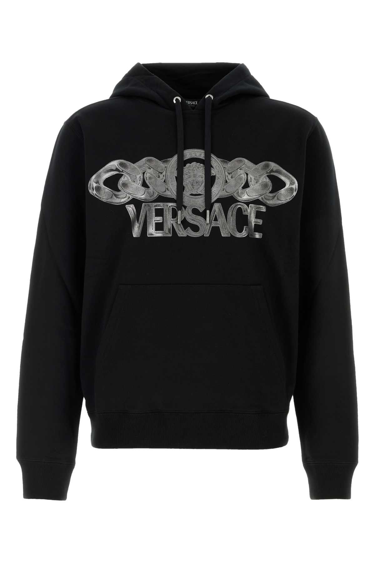 Versace Black Cotton Sweatshirt Size US S / EU 44-46 / 1 - 1 Thumbnail