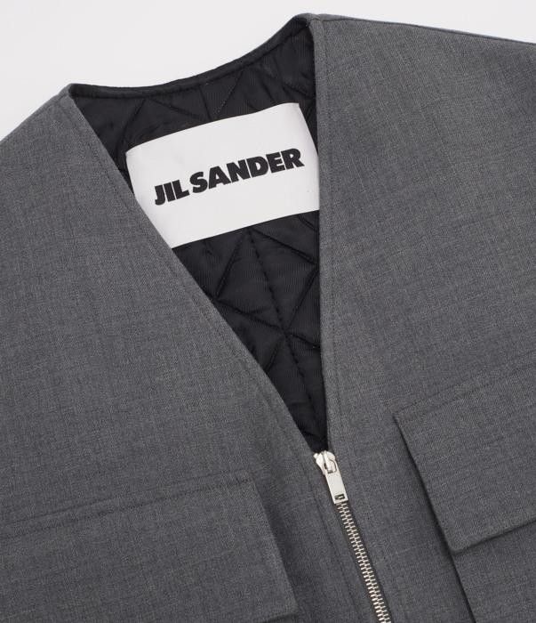 Jil Sander o1w1db10825 Vest in Gray Size US L / EU 52-54 / 3 - 4 Thumbnail