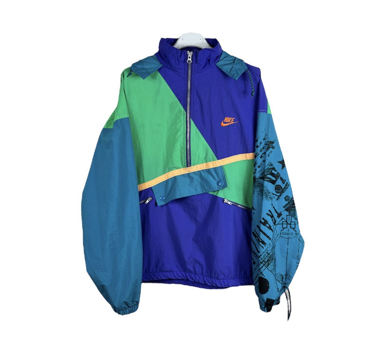 Vintage Nike nylon windbreaker jacket 80s anorak half zip