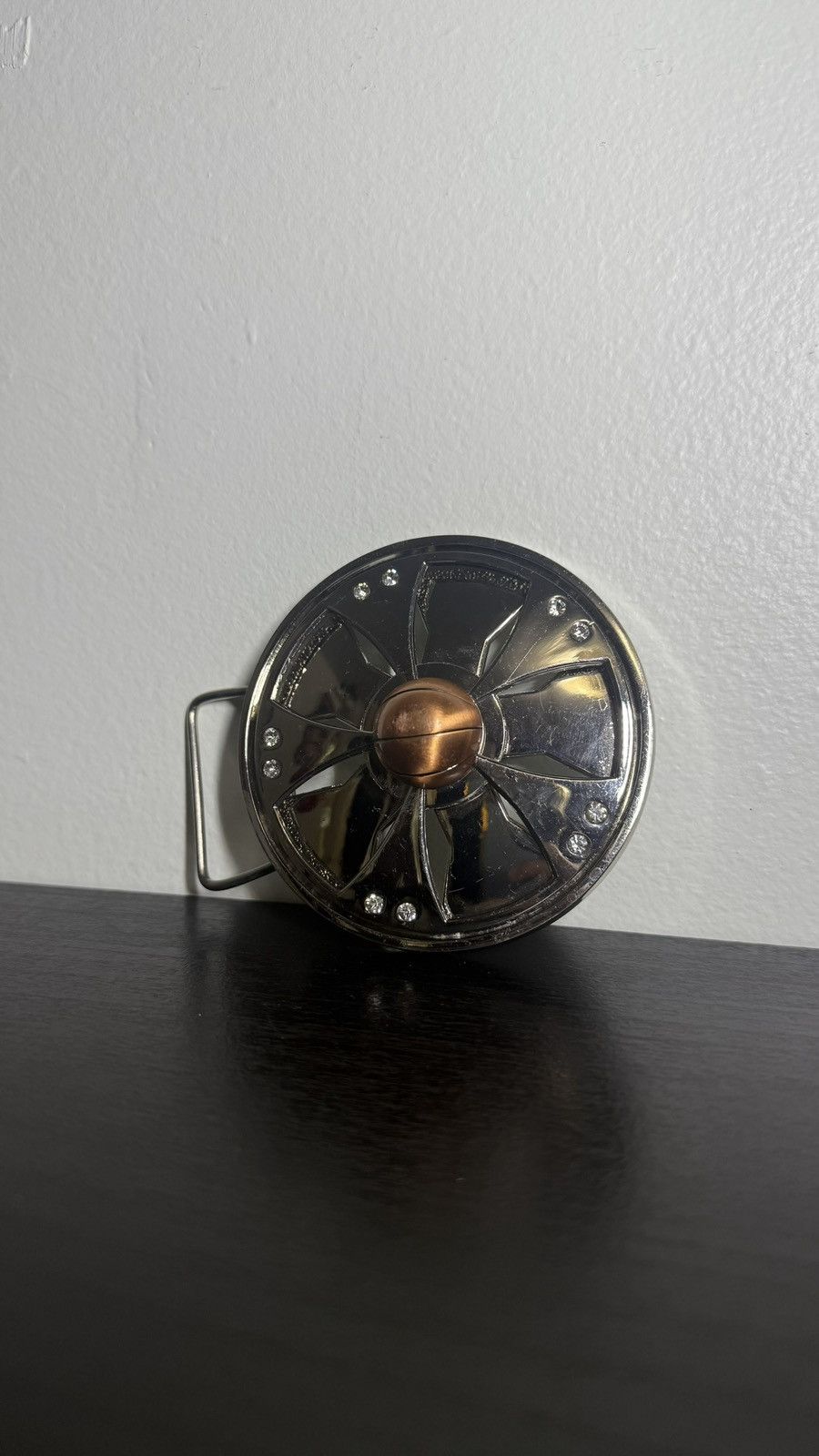 Other Y2K 2000s Rhinestone Spinner Wheels Belt Buckle Size ONE SIZE - 1 Thumbnail