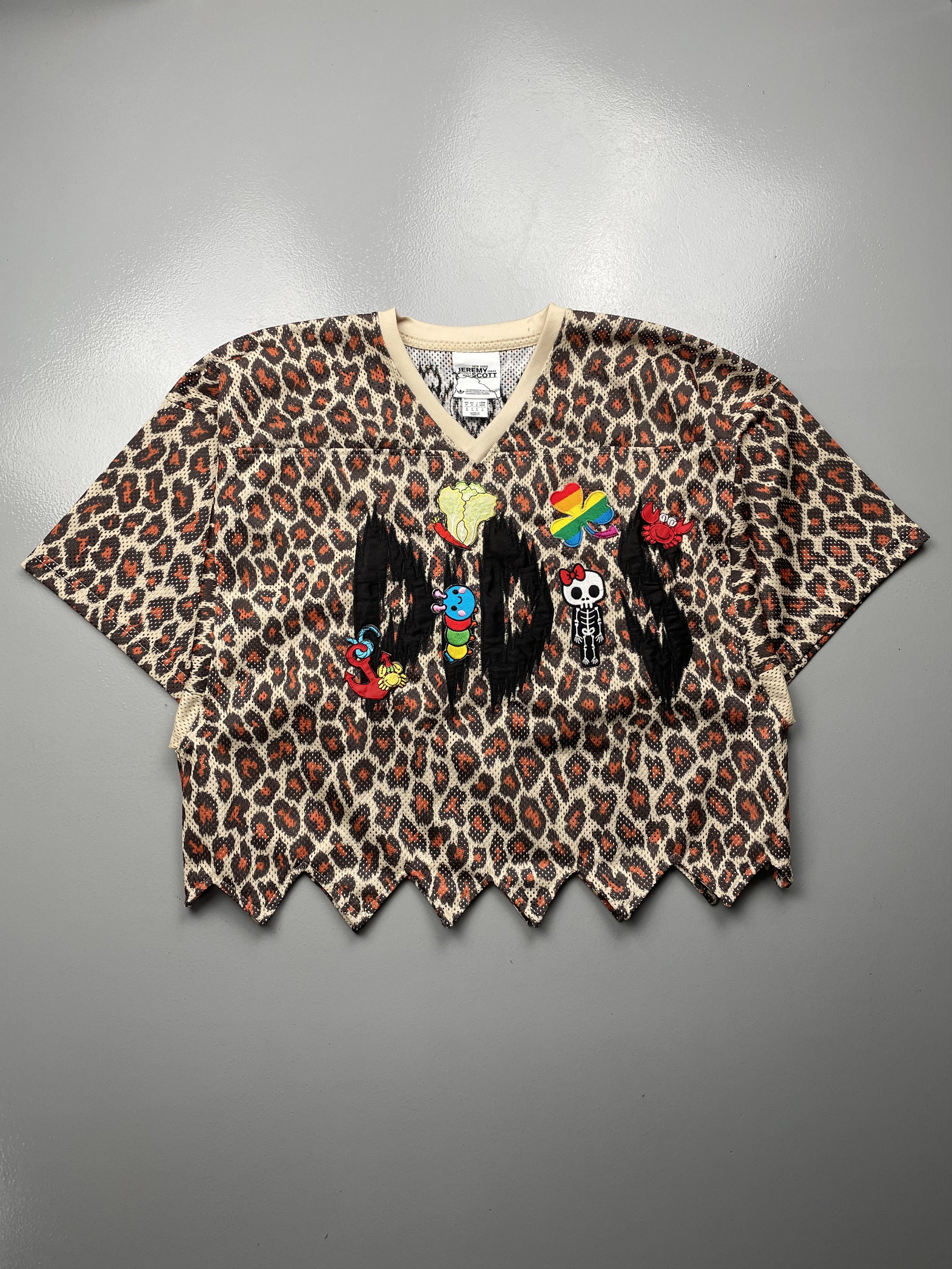 adidas X Jeremy Scott custom SS13 women's leopard jersey top