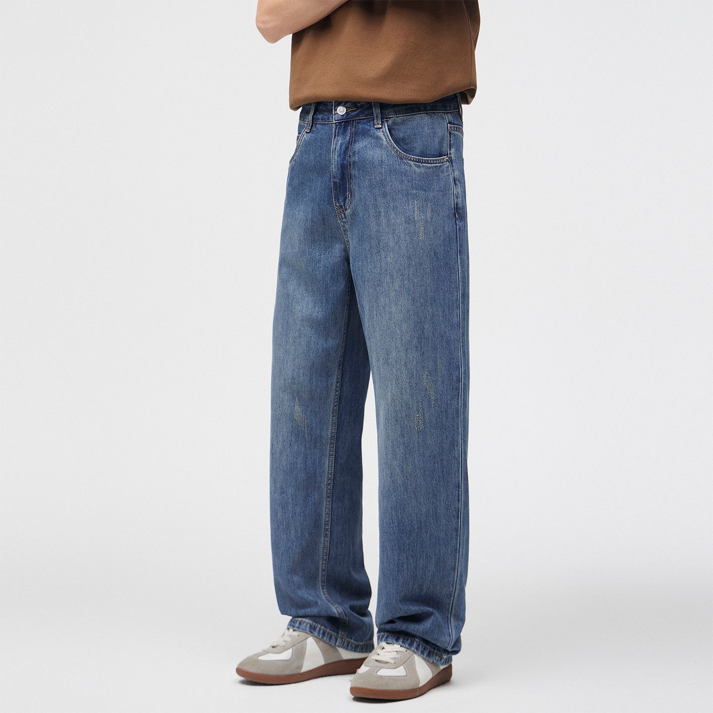 Jean Men's American-style washed loose straight leg jeans Size US 32 / EU 48 - 2 Thumbnail