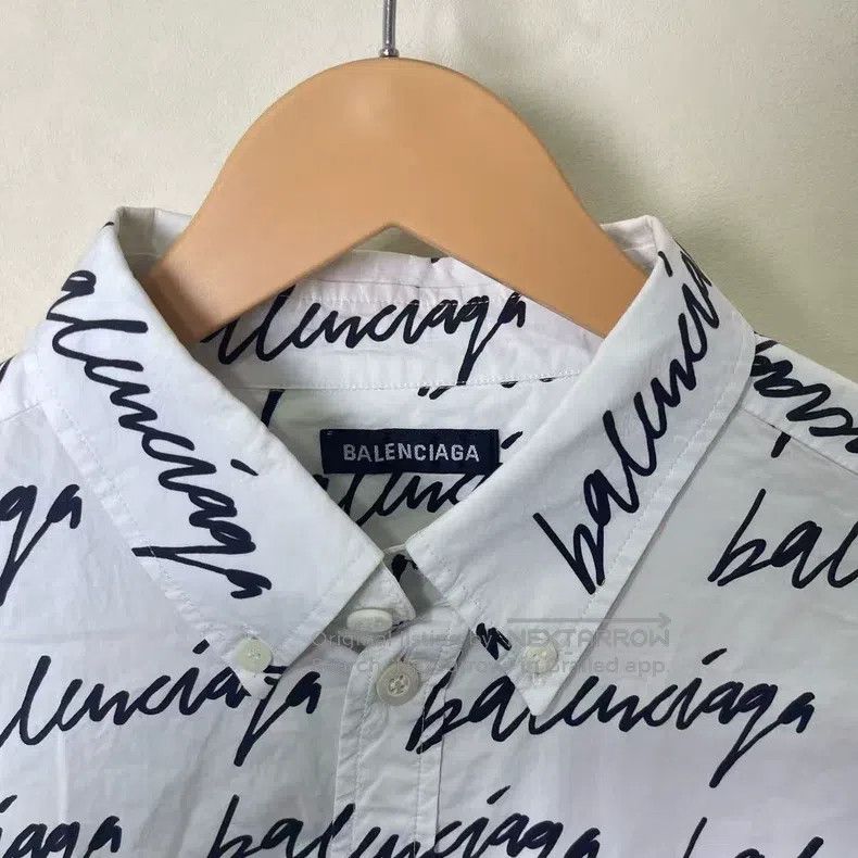 Balenciaga Balenciaga size 37 White Long Sleeve Shirt with Full Print Size US M / EU 48-50 / 2 - 3 Thumbnail