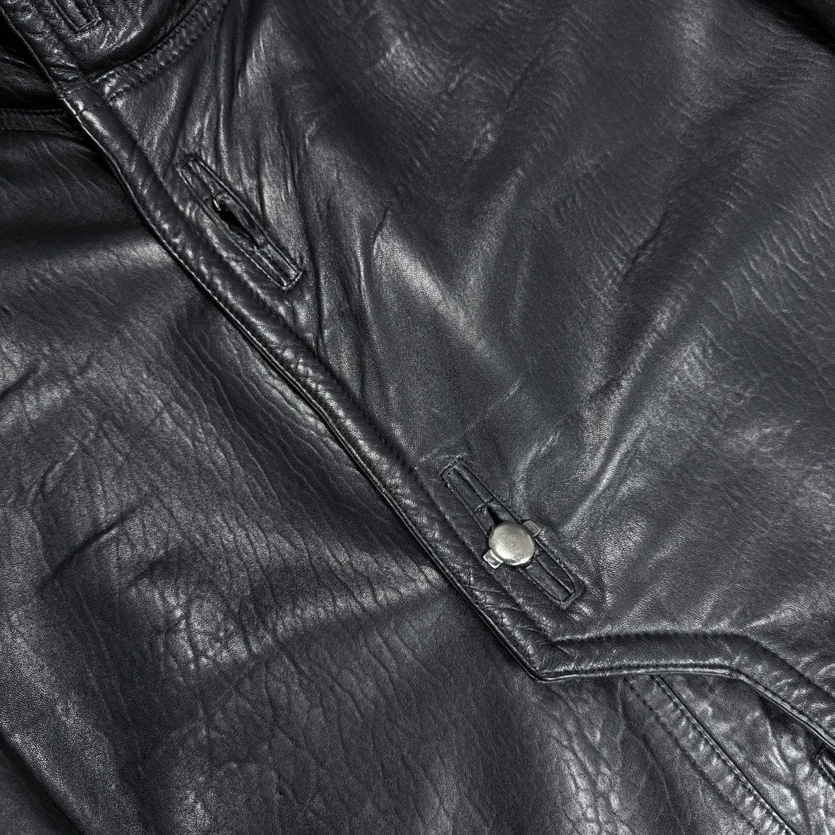 Marithe + Francois Girbaud Marithé & François Girbaud - 80’s Funnel-Neck Leather Coat Size US M / EU 48-50 / 2 - 2 Thumbnail