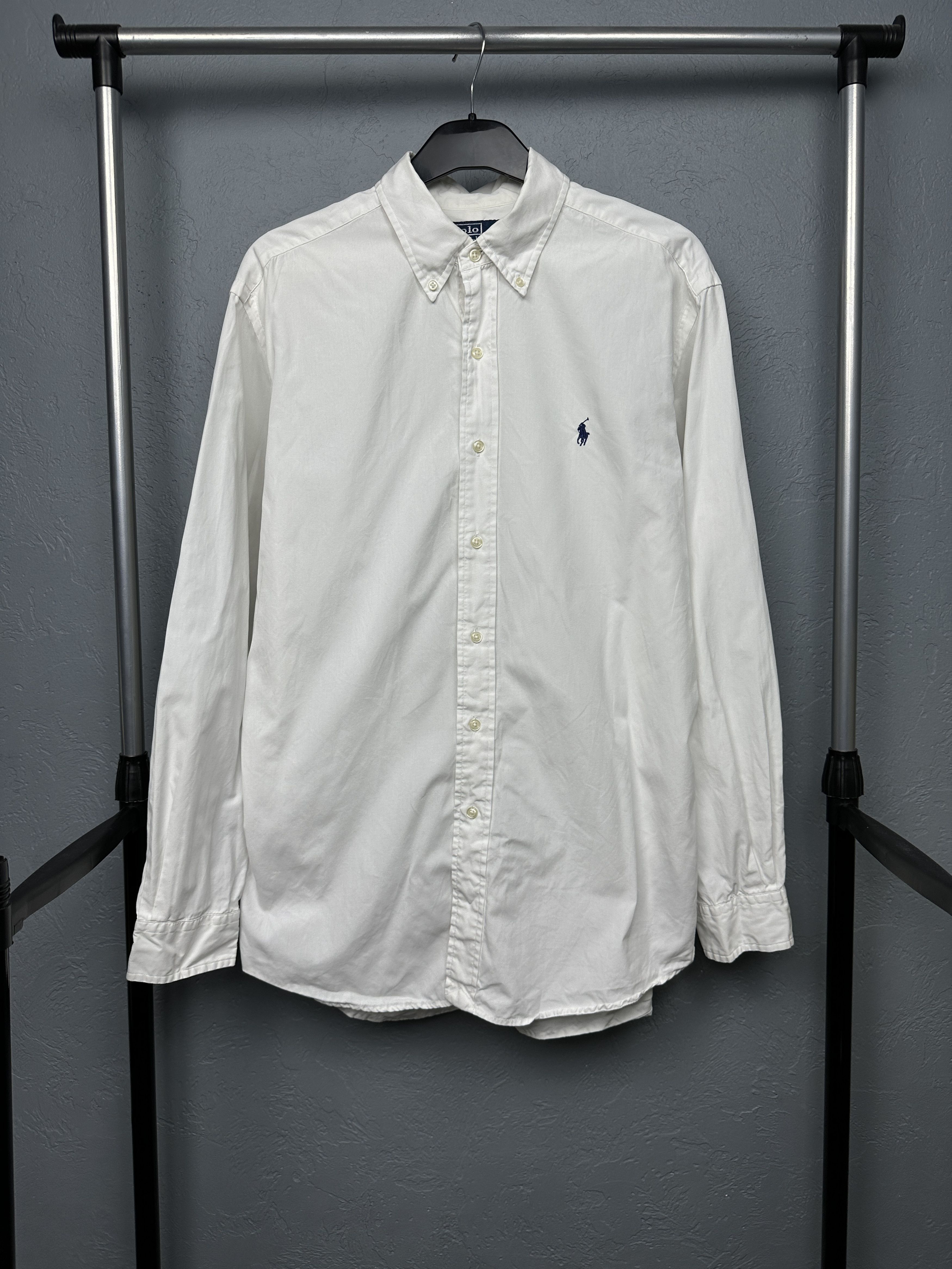 Polo Ralph Lauren Polo Ralph Lauren Vintage Mens White Long Sleeve Shirt Y2K Size US L / EU 52-54 / 3 - 1 Thumbnail