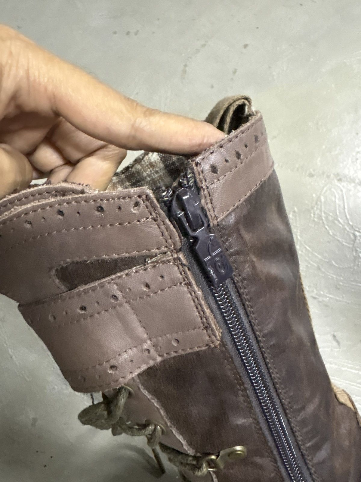 Alfredo Bannister Yosuke Dirk Bikkembergs style lace trough heel leather boots Size US 7.5 / EU 40-41 - 18 Thumbnail
