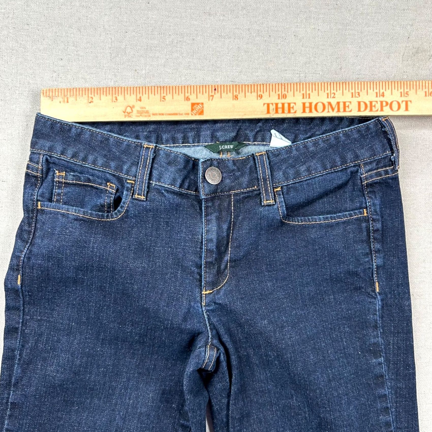 J.Crew VINTAGE J.CREW Jeans Womens 2 Wide Leg Flare Boot Dark Wash USA Made Denim Blue 5-Pocket 32 Inseam Womens Jeans Size 26" / US 2 / IT 38 - 7 Thumbnail