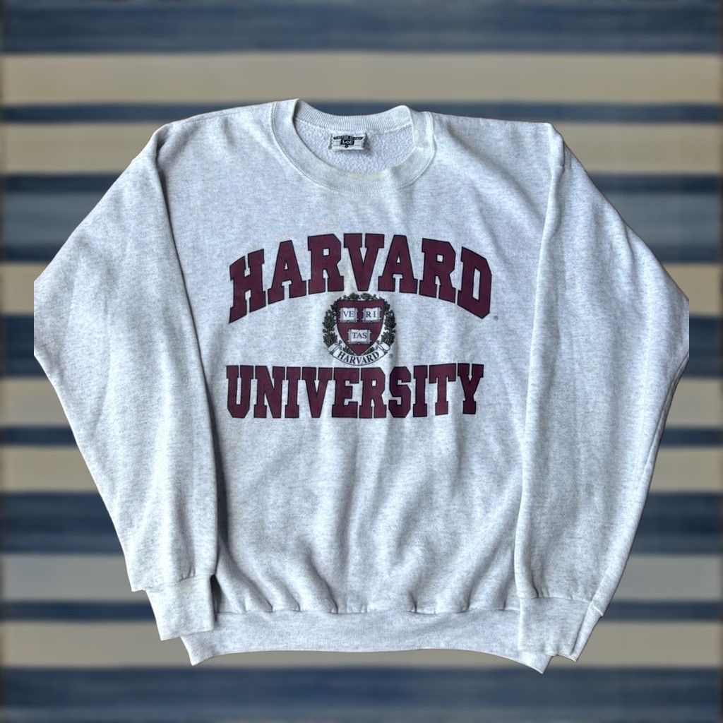 Lee VINTAGE Lee Harvard University Crewneck Sweatshirt XL Gray Men Crew Neck Pullover Twill Cotton Blend Logo Sports University Size US XL / EU 56 / 4 - 1 Thumbnail