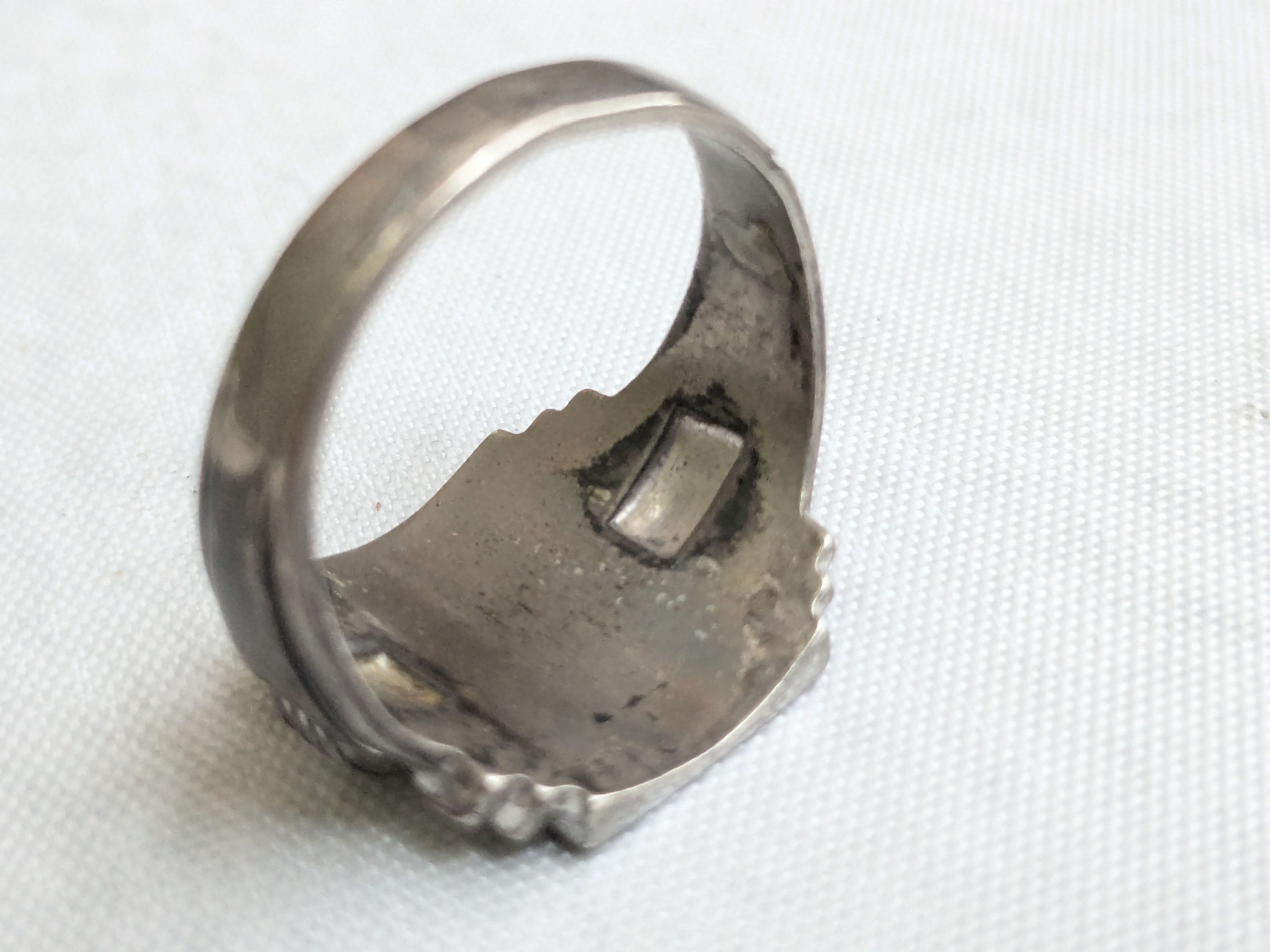 Jewelry Vintage Sterling Silver Signet Ring 11.25 Rectangle Monogram Size ONE SIZE - 10 Thumbnail