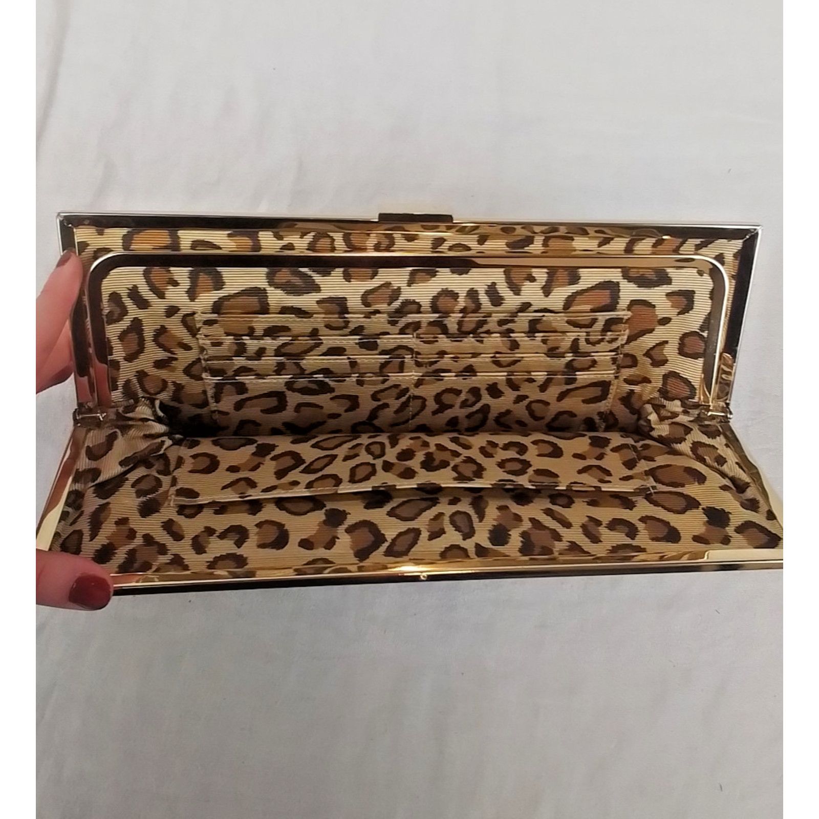 Hobo Hobo International Clutch Purse Metallic Gold w Animal Print Size ONE SIZE - 6 Thumbnail