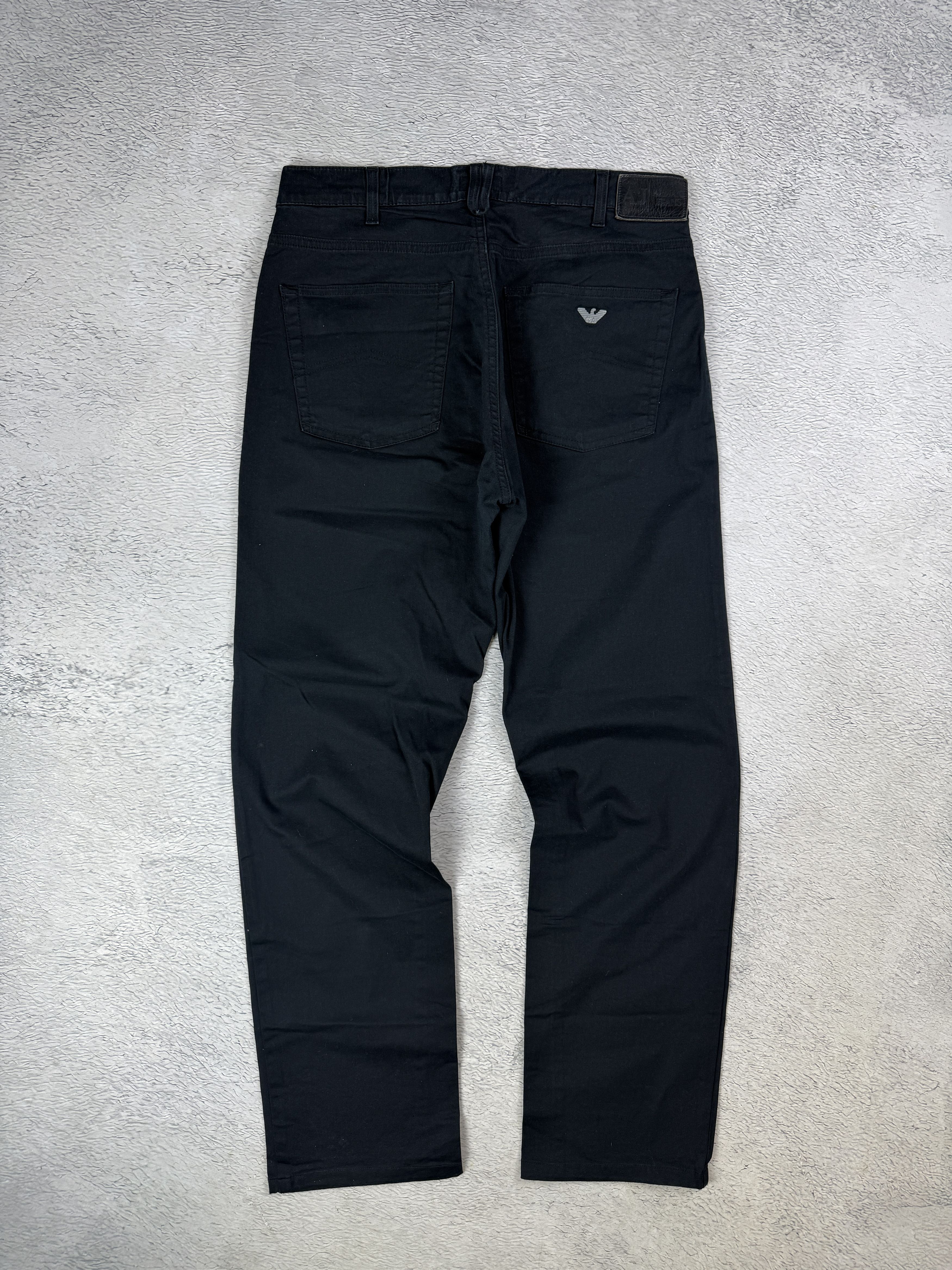 Armani Armani Jeans J14 Comfort Fit Pants Black Straight Leg Size US 33 - 3 Thumbnail