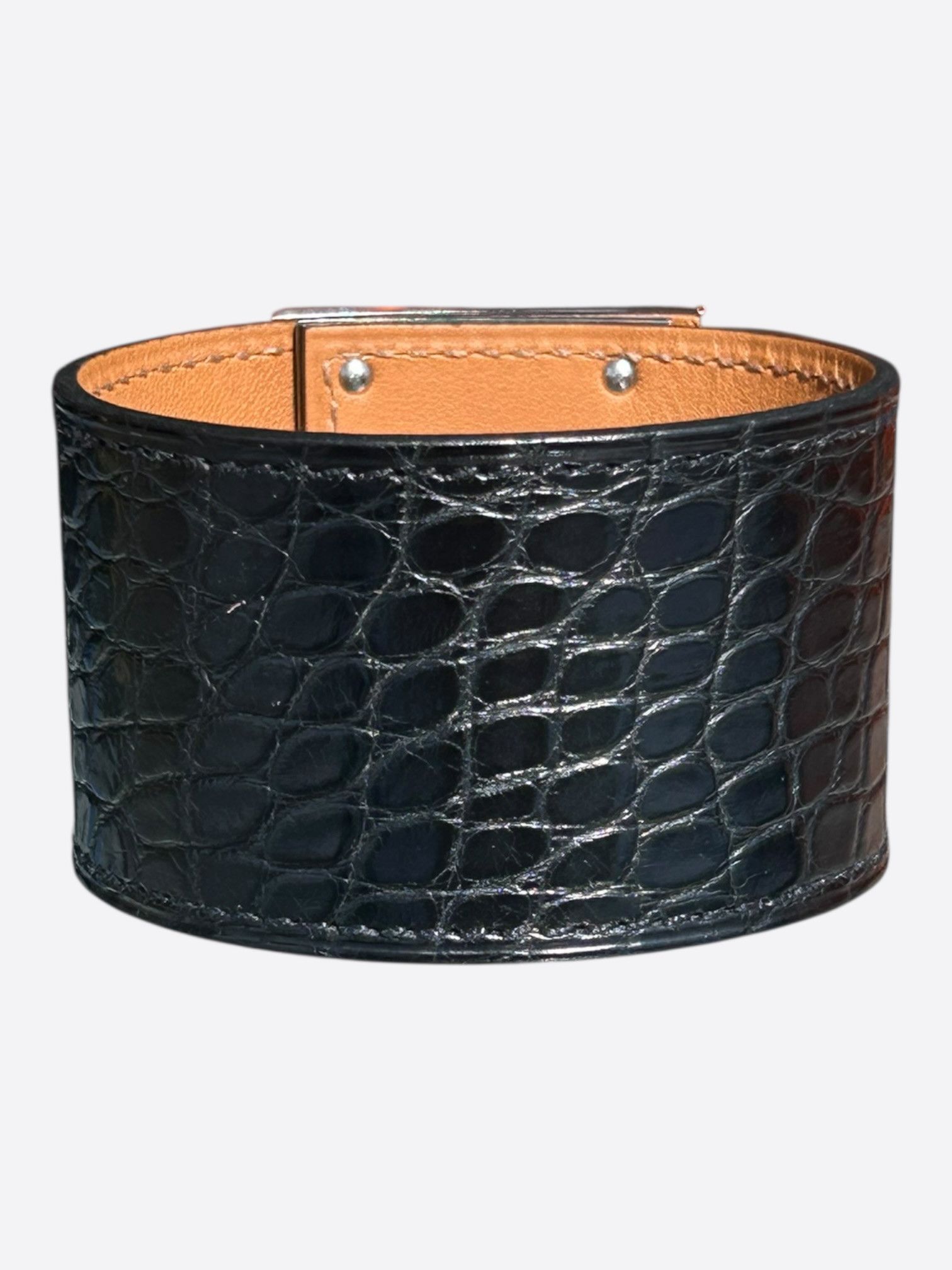 Hermes Hermes Black Crocodile & Palladium Hardware Kelly Bracelet Size ONE SIZE - 2 Thumbnail