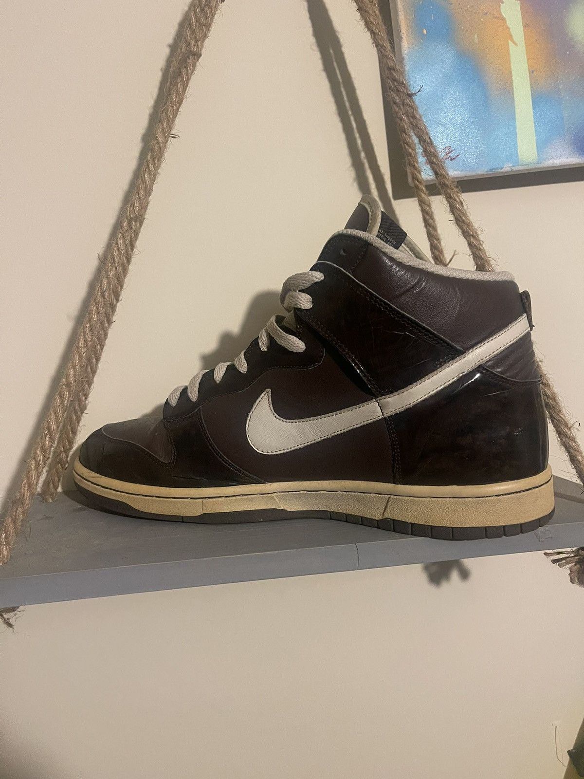 Nike Nike Dunk High Woodgrain Brown Black 2006 Size US 11 / EU 44 - 3 Thumbnail