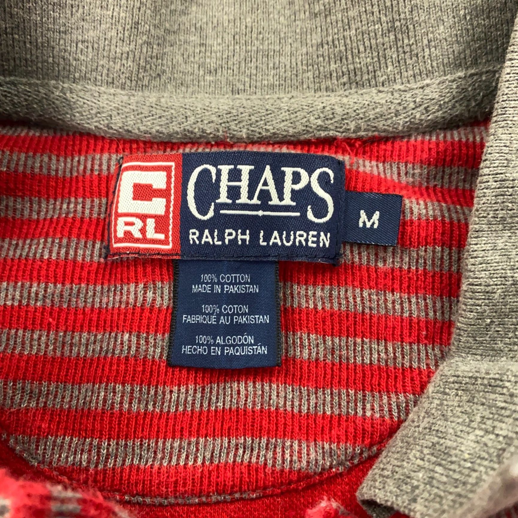 Chaps VINTAGE Chaps Ralph Lauren Shirt Mens M Red/Gray Striped Long Sleeve Polo Shirt Men’s M Red Gray Striped Long Sleeve Size US M / EU 48-50 / 2 - 4 Thumbnail