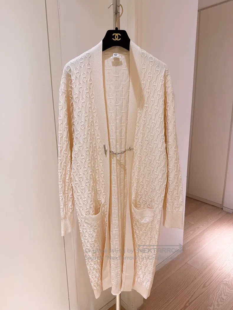 Hermes Hermes Pig Nose Button Jacquard Knit Long Cardigan Size XS / US 0-2 / IT 36-38 - 1 Thumbnail