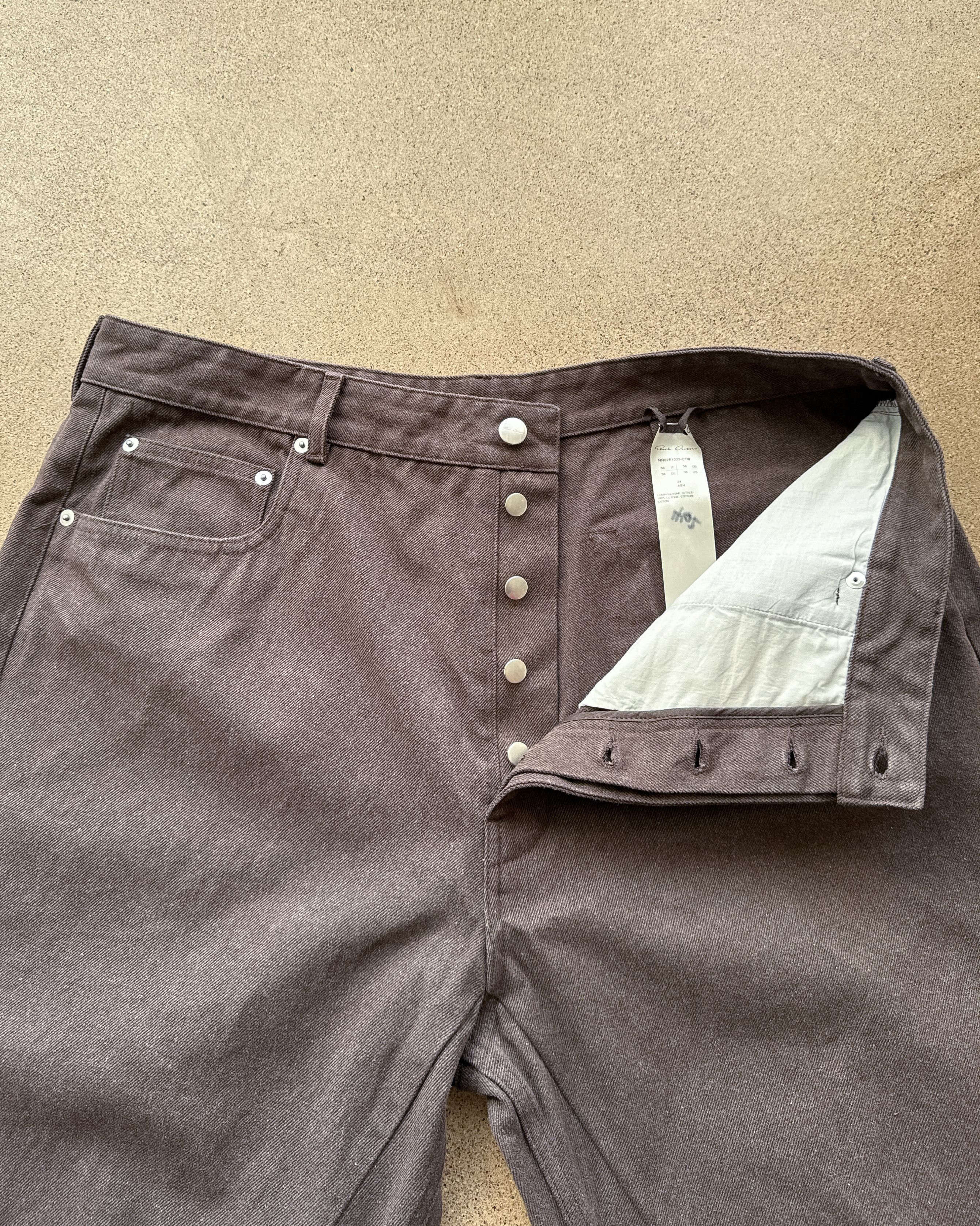 Rick Owens Rick Owens Ash Brown Geth Jeans FW 2025 Concordians Wide Leg Size US 36 / EU 52 - 2 Thumbnail