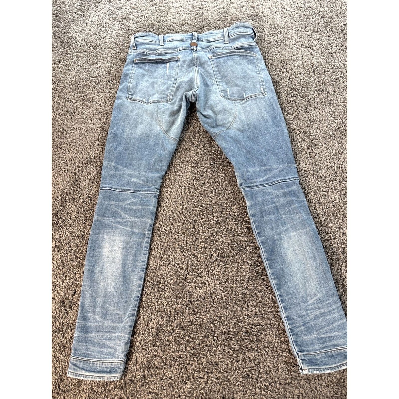 G-Star G Star Raw 5620 3D Zip Knee Skinny Jeans Mens 36x33 Light Wash Distressed Blue Denim Cotton Spandex Jeans Mens 36 Regular"} Size US 36 / EU 52 - 7 Thumbnail