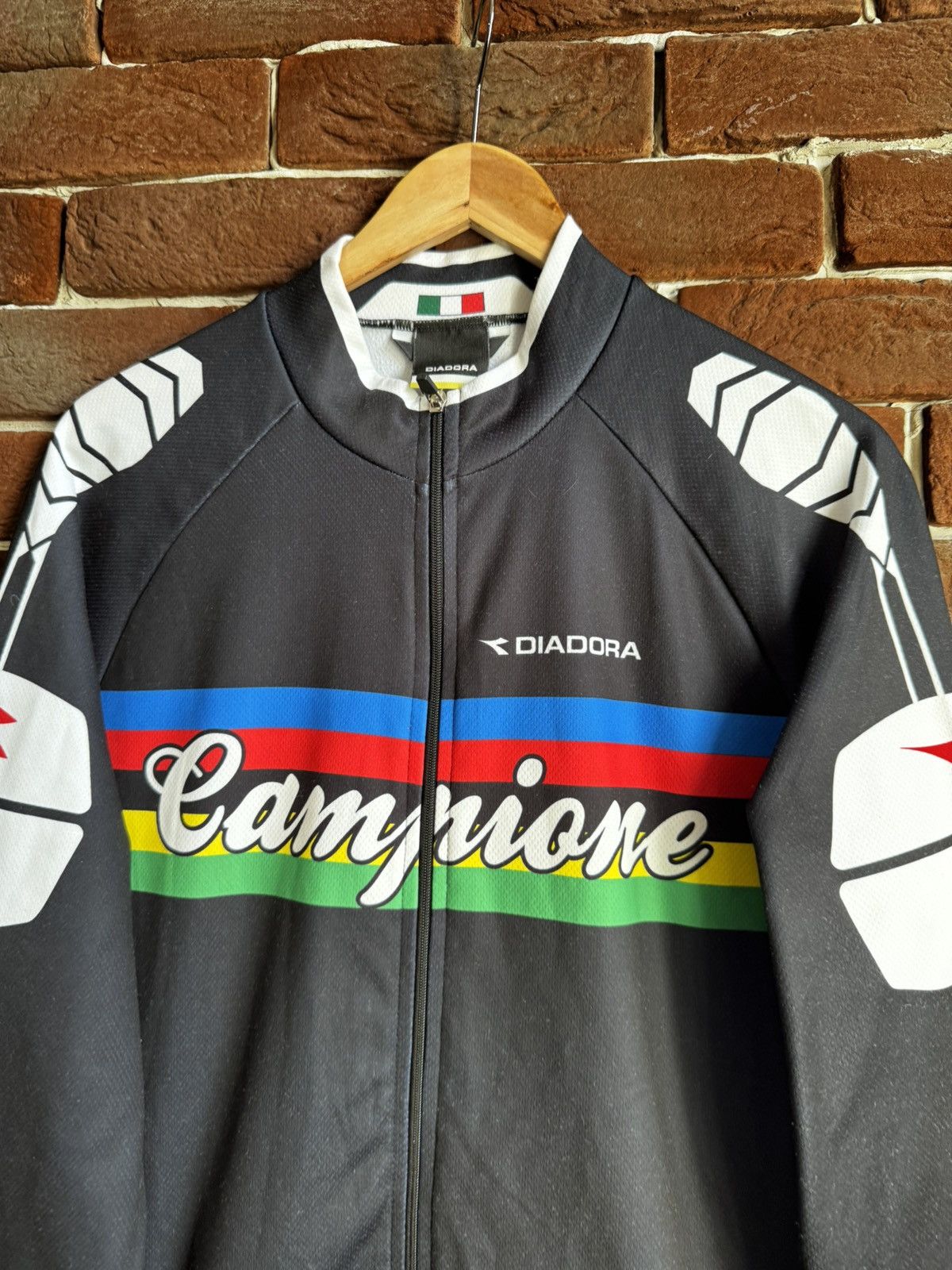 Vintage Vintage Diadora Campione Black Cycling Jersey Longsleeve Size US L / EU 52-54 / 3 - 3 Thumbnail
