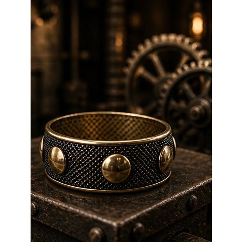 Vintage Vintage 70s-90s Mesh Stud Bangle Bracelet Industrial 7.75” Size ONE SIZE - 8 Thumbnail