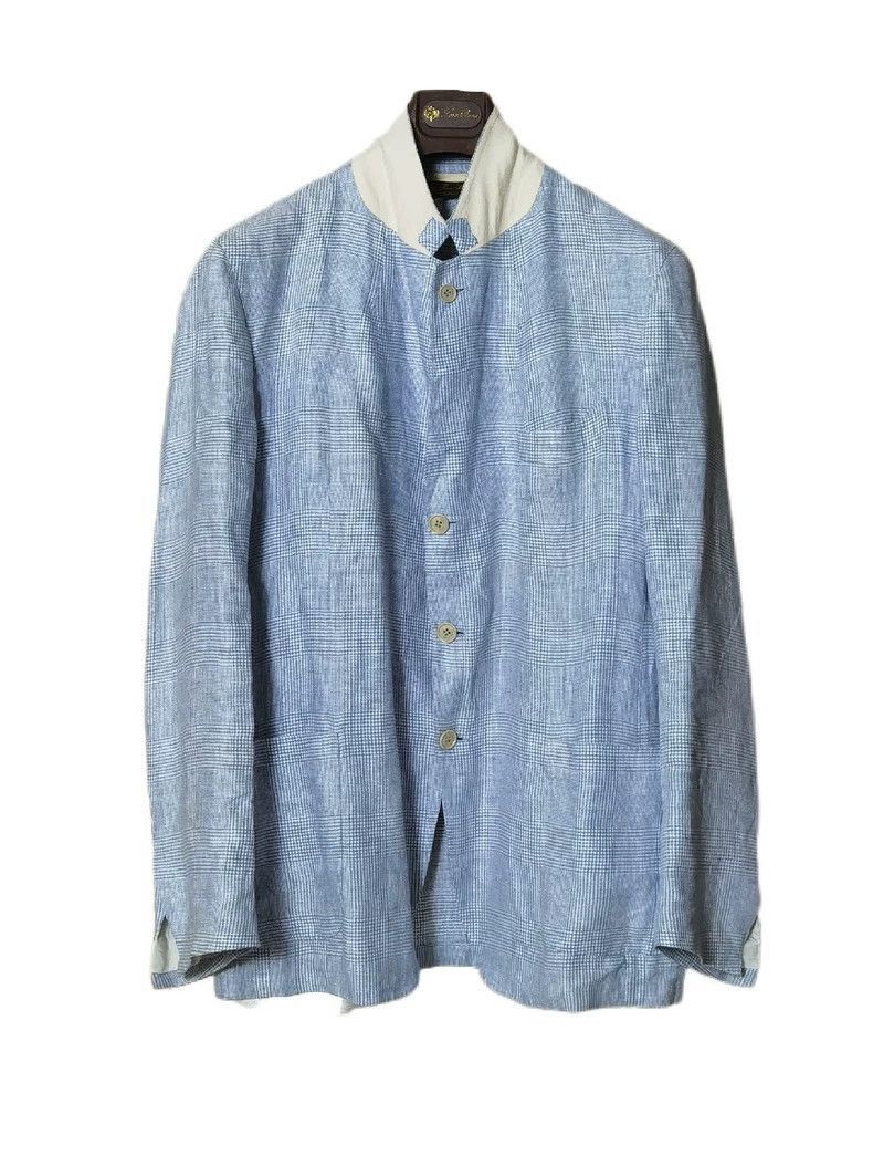 Ermenegildo Zegna Loro Piana Linen Windowpane Blazer-2508 Size US XXL / EU 58 / 5 - 4 Thumbnail