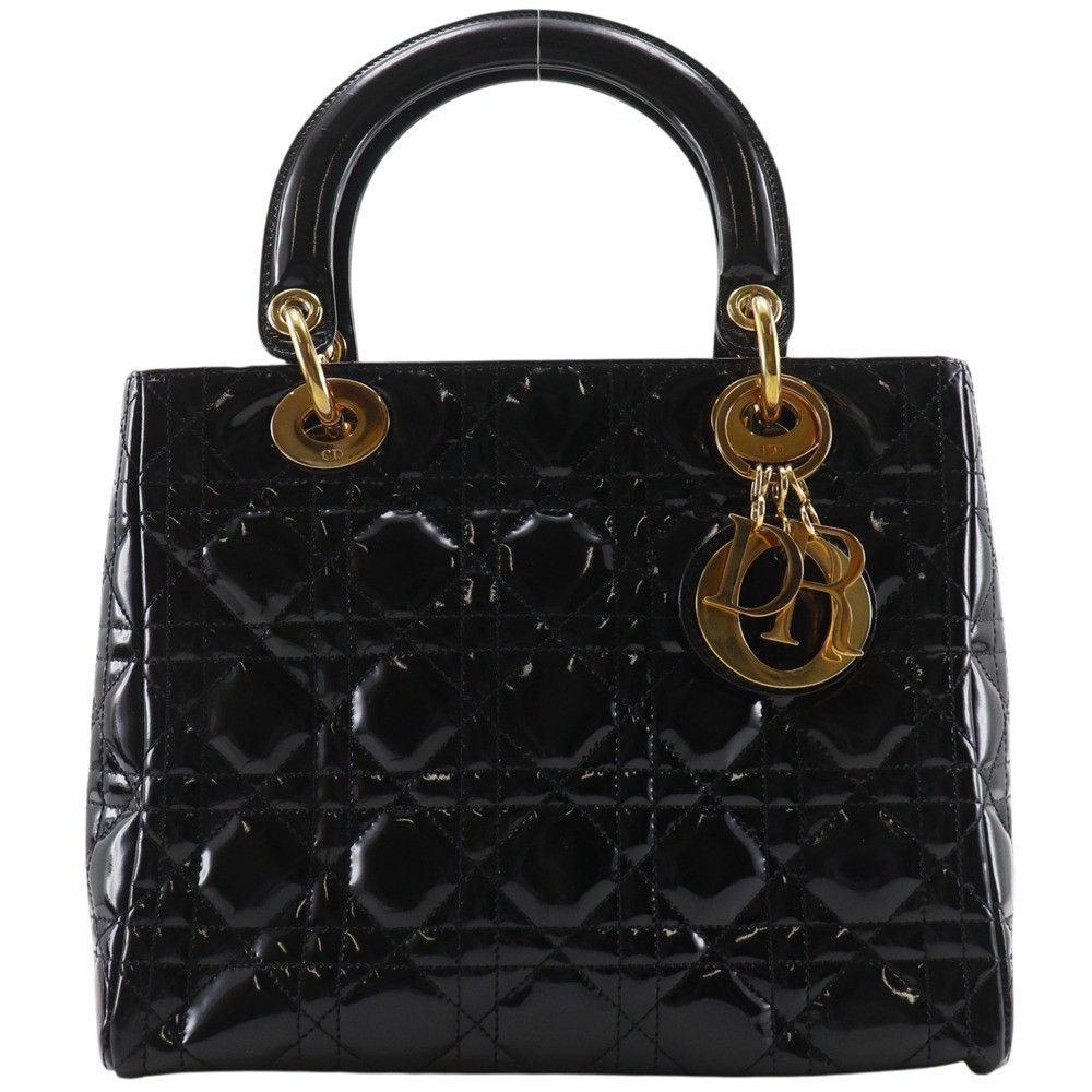 Dior Dior Christian Dior Lady Dior Patent Leather Handbag Leather Handbag DUTY FREE for USA Size ONE SIZE - 1 Thumbnail