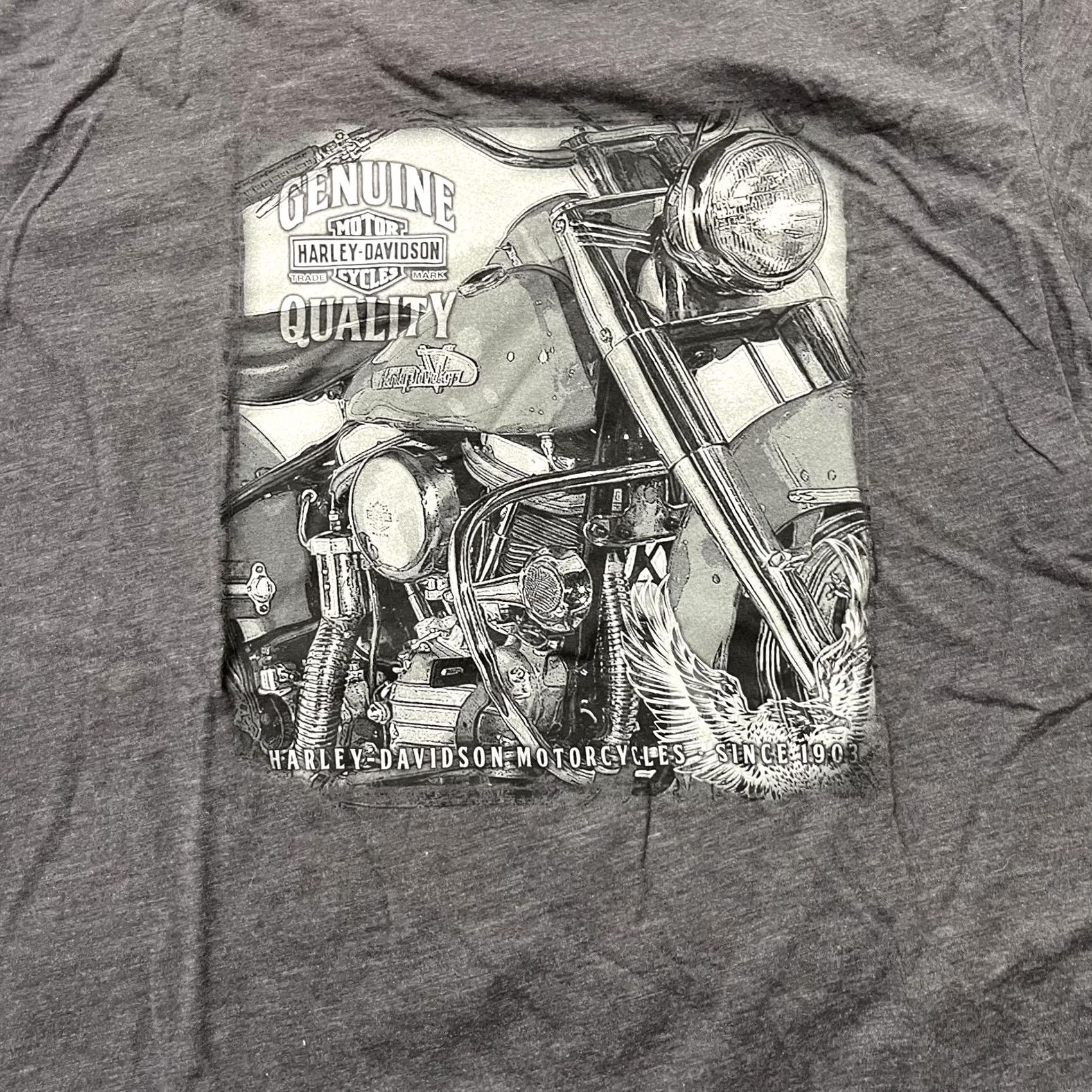 Harley Davidson Harley-Davidson Shirt Mens Large Gray Graphic Tee Biker Morgantown WV Triple S Crew Neck Short Sleeve Size US L / EU 52-54 / 3 - 3 Thumbnail