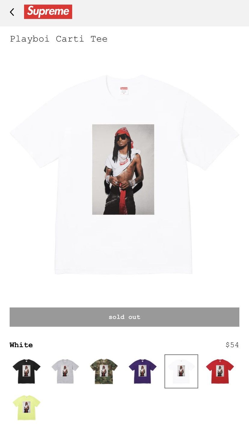 Supreme Supreme Playboi Carti T-shirt Size US M / EU 48-50 / 2 - 6 Thumbnail